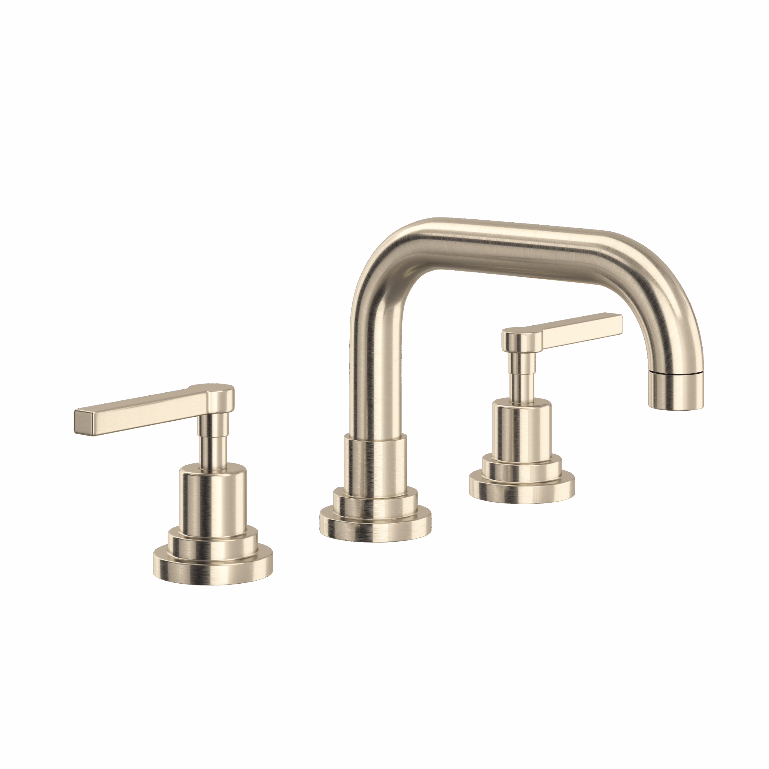 ROHL | Satin Nickel Lombardia® Widespread Lavatory Faucet With U-Spout
