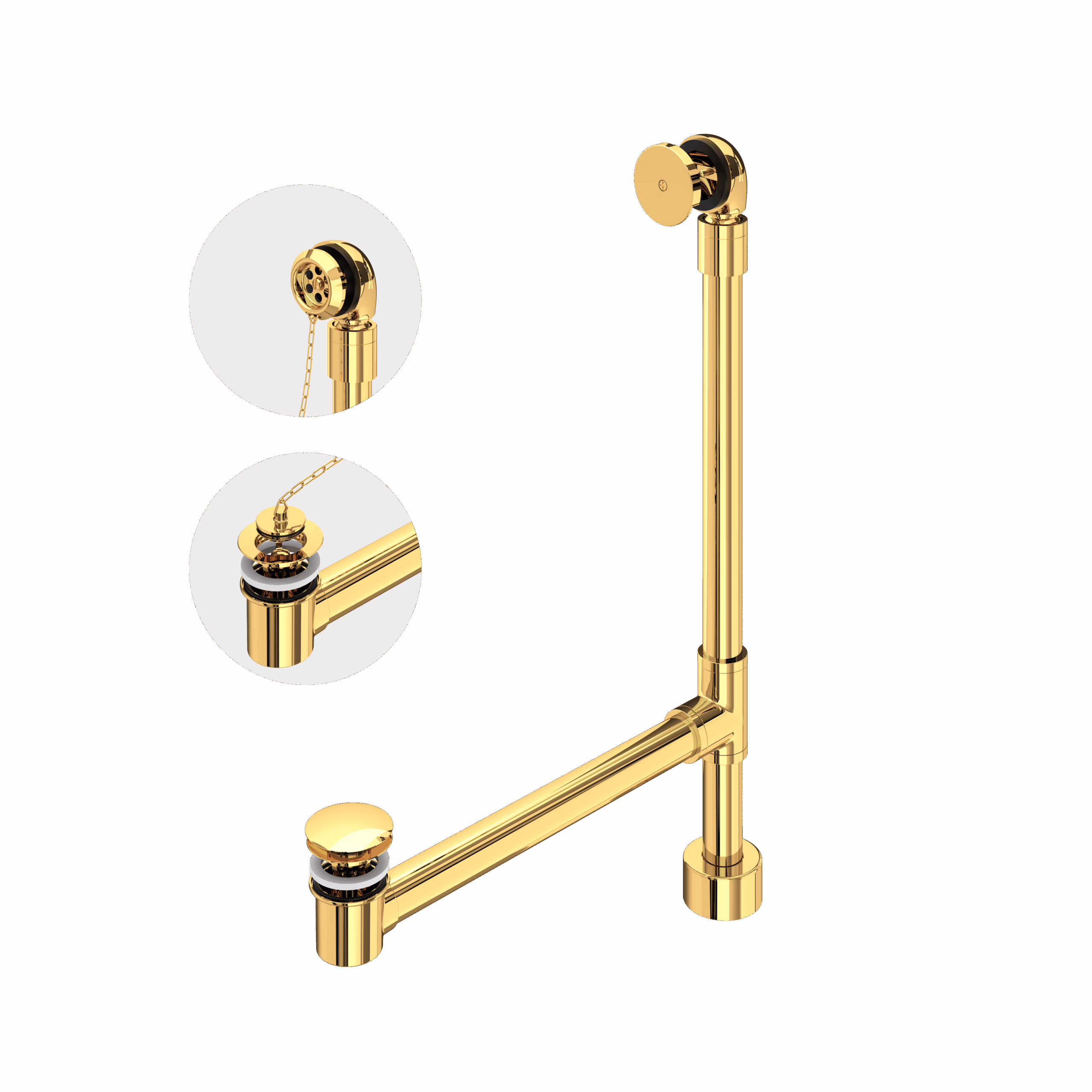 Victoria + Albert | Polished Brass Freestanding Victoria + Albert® Bathtub Drain For Above-Floor Installation Box