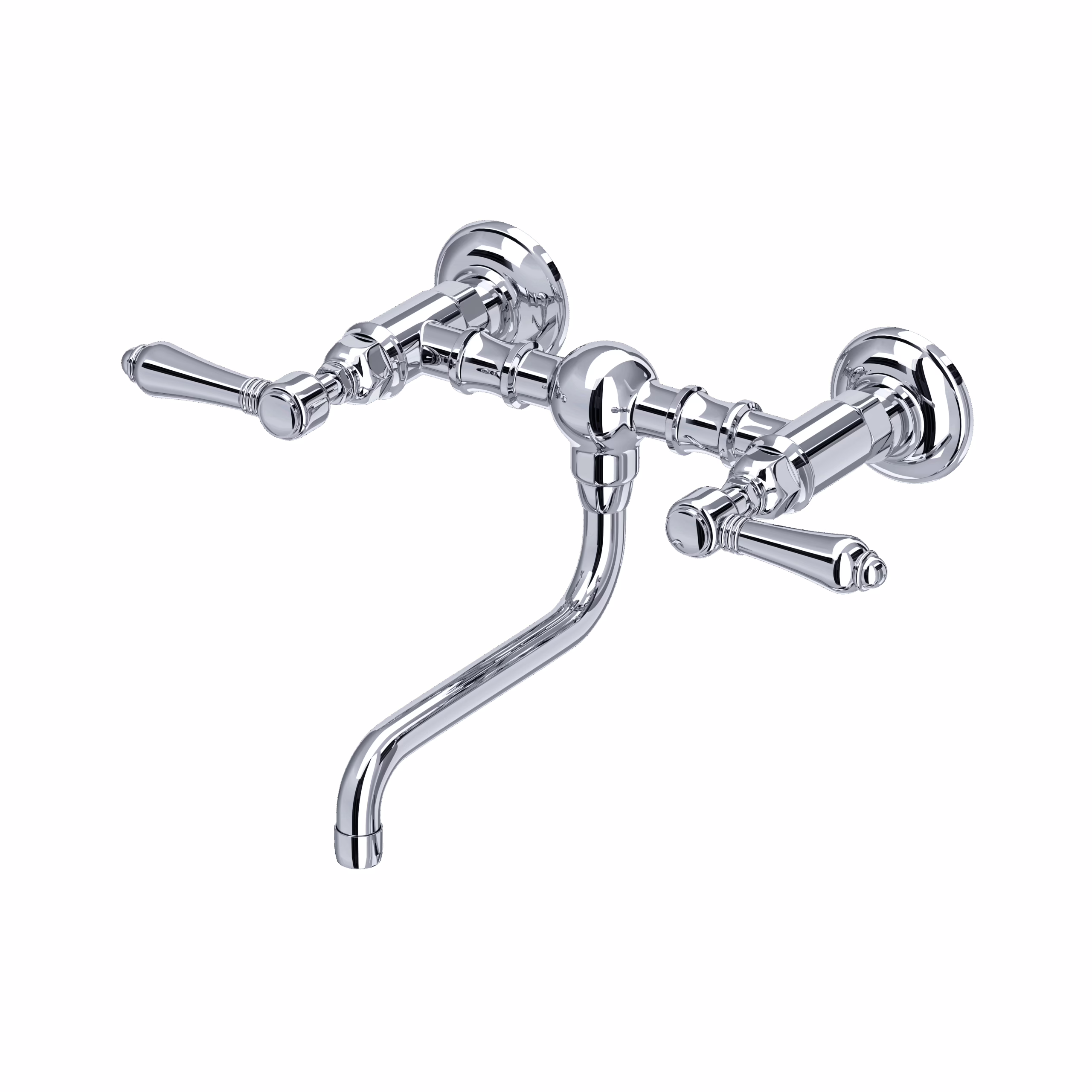 ROHL | Polished Chrome Acqui® Wall Mount Bridge Lavatory Faucet