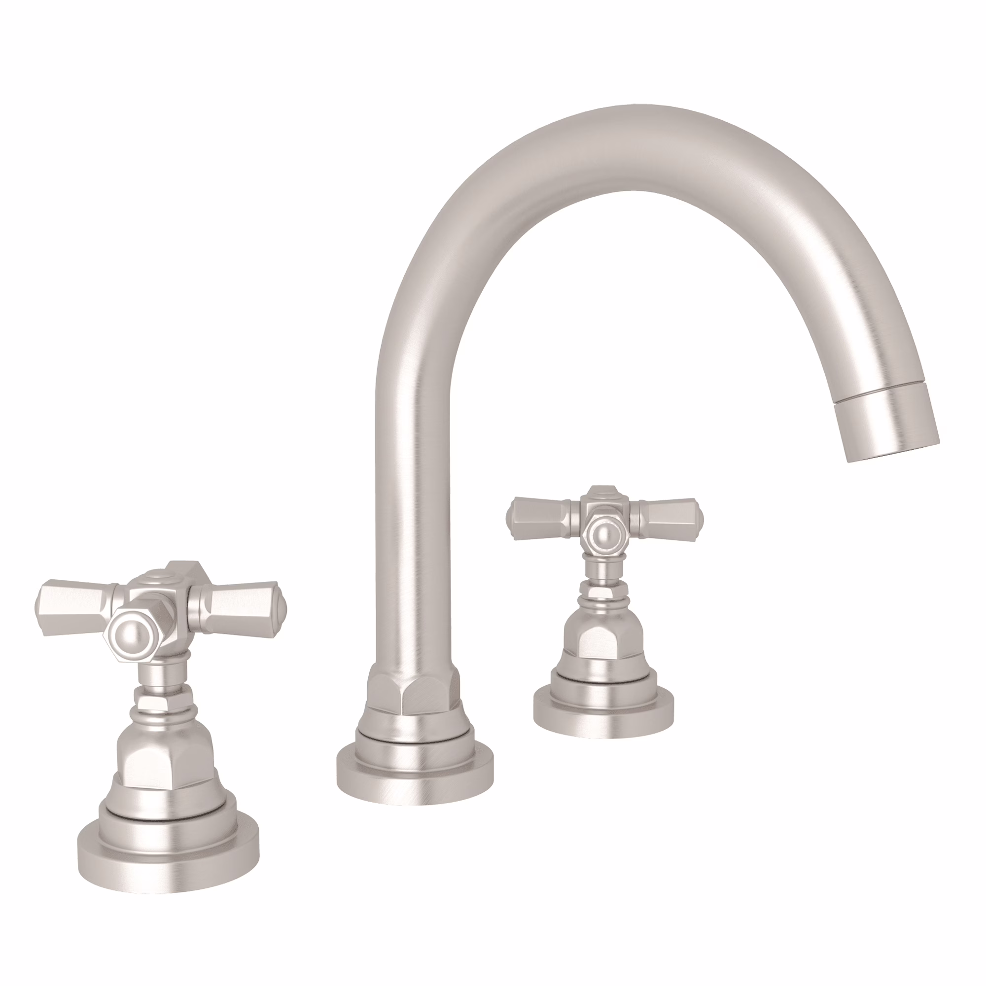 ROHL | Satin Nickel San Giovanni™ Widespread Lavatory Faucet With C-Spout
