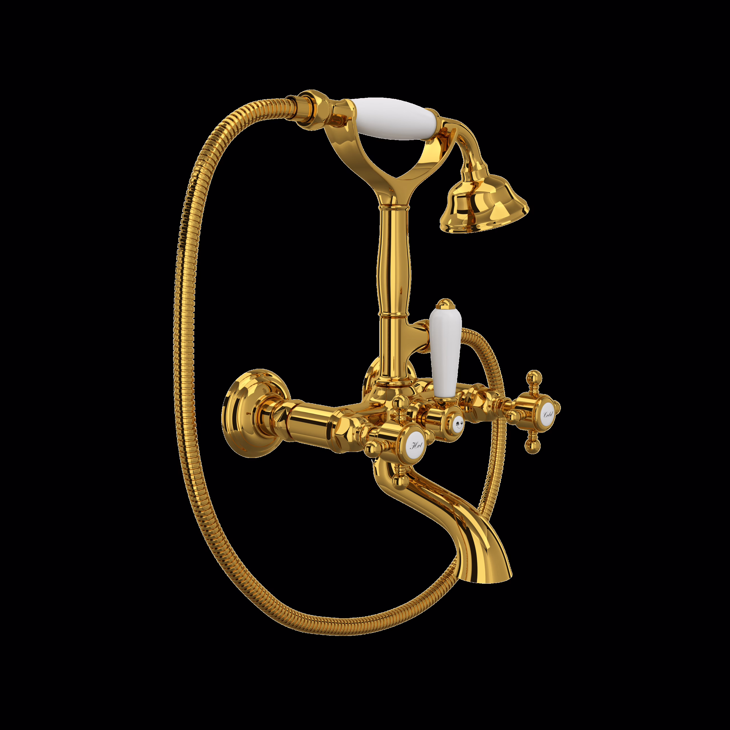 ROHL | Unlacquered Brass Exposed Wall Mount Tub Filler