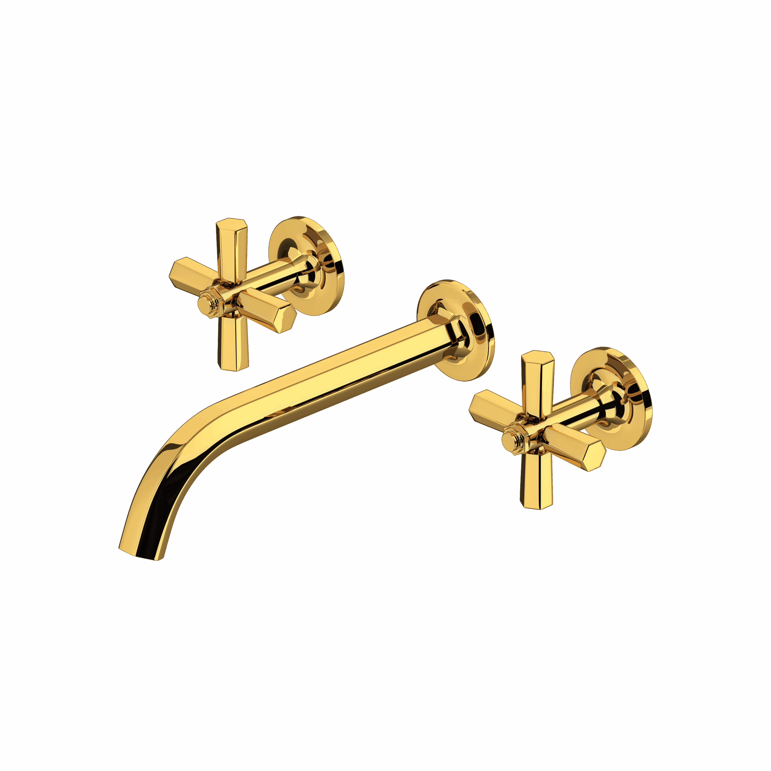 ROHL | Unlacquered Brass Modelle™ Wall Mount Lavatory Faucet Trim