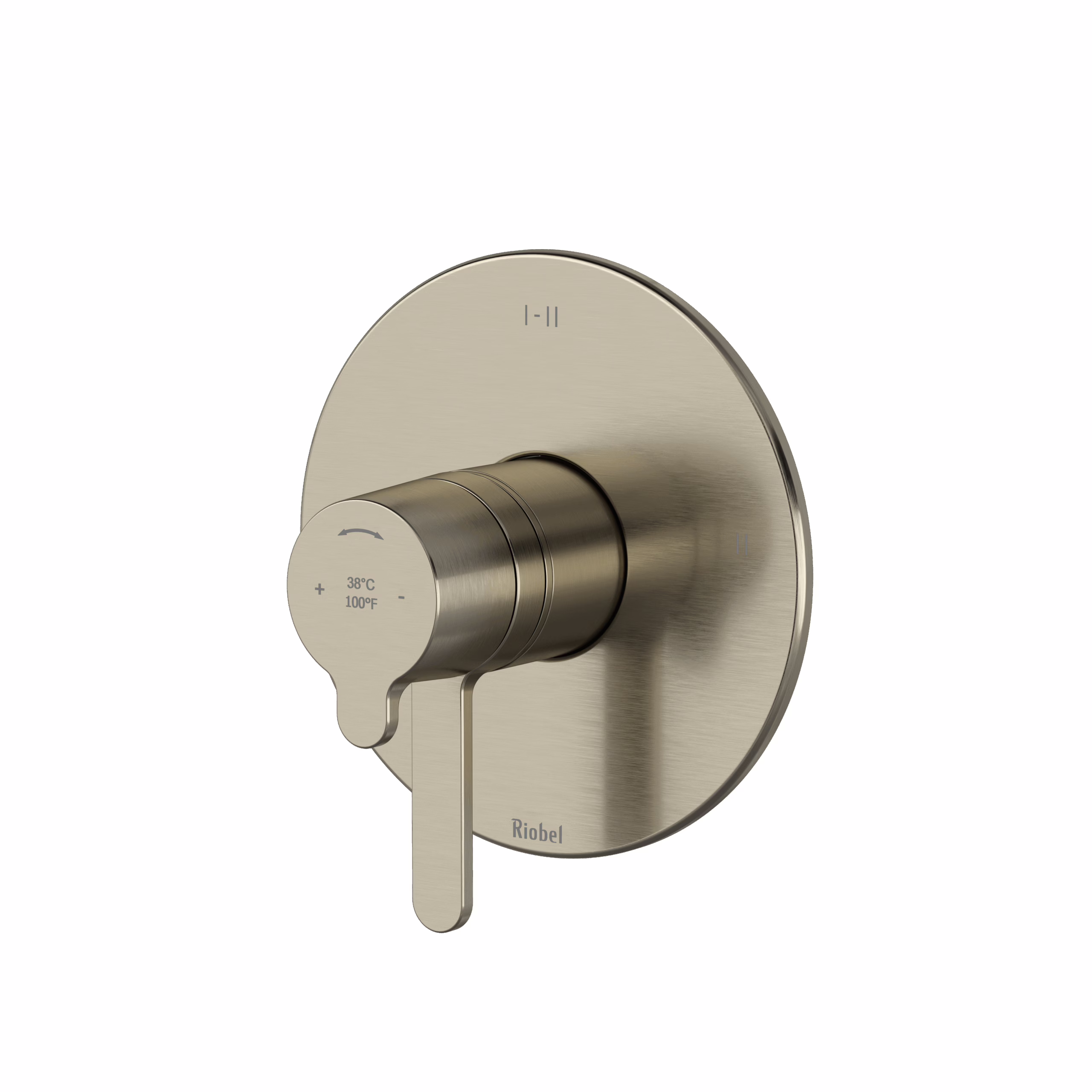 RIOBEL | Brushed Nickel Nibi™ 1/2" Therm & Pressure Balance Trim With 3 Functions
