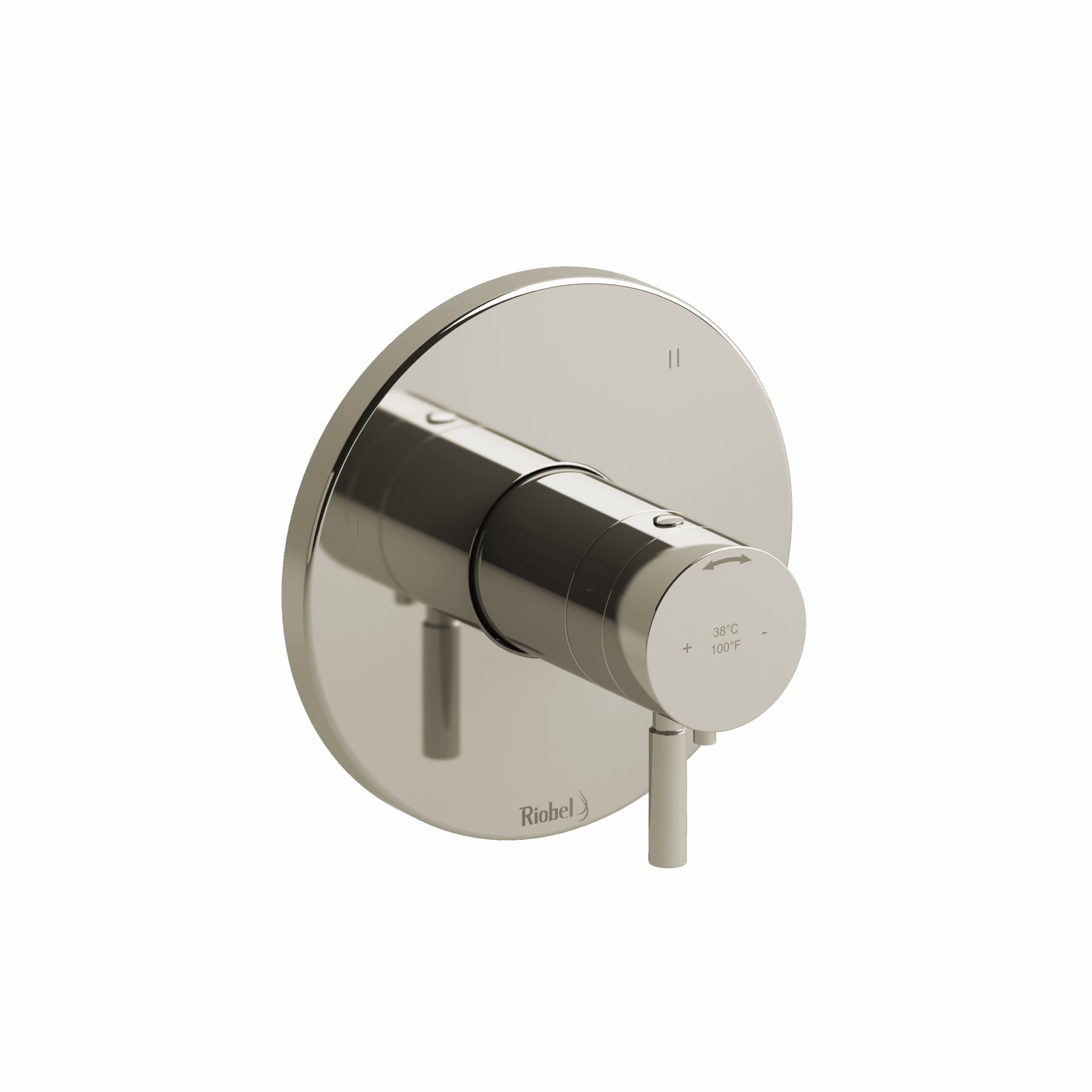 RIOBEL | Polished Nickel Riu™ 1/2" Therm & Pressure Balance Trim With 5 Functions