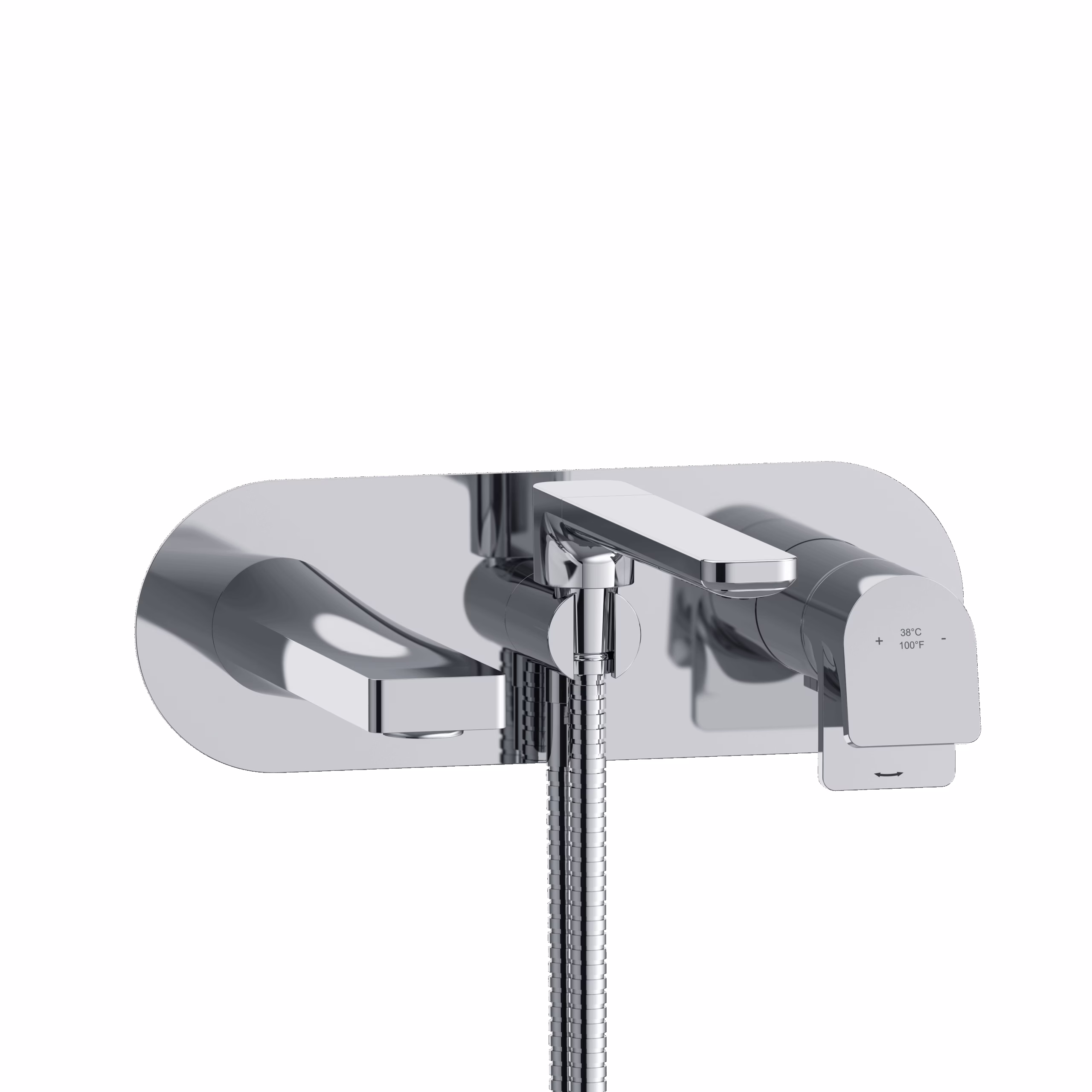 RIOBEL | Chrome Ode™ Wall Mount Thermostatic/Pressure Balance Tub Filler Trim