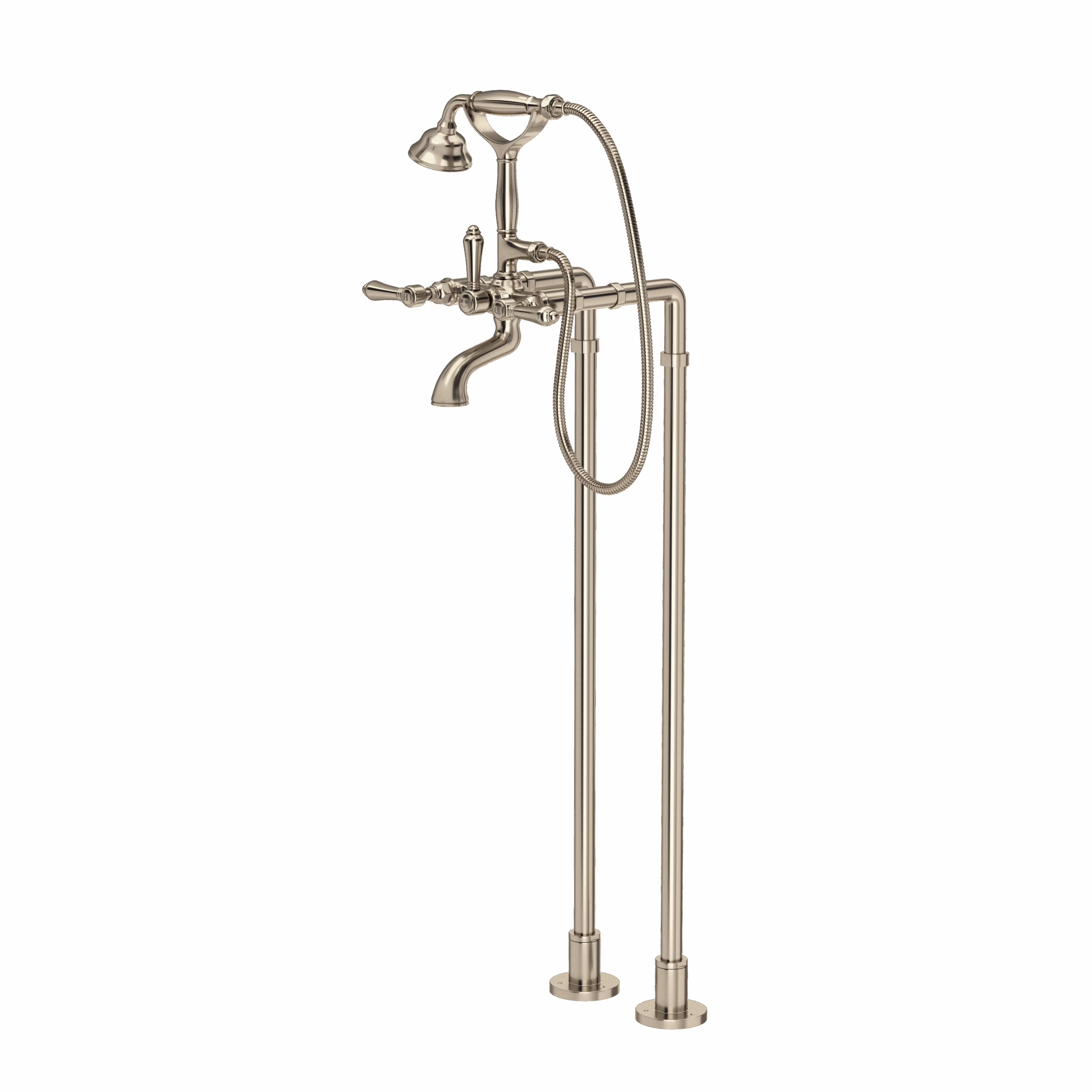 ROHL | Satin Nickel Floor Mount Tub Filler