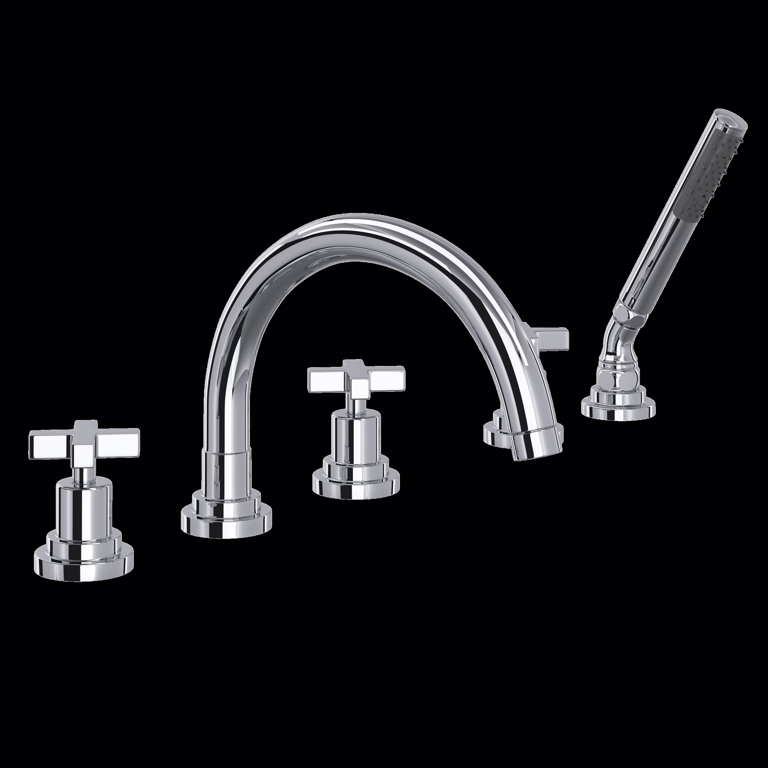 ROHL | Polished Chrome Lombardia® 5-Hole Deck Mount Tub Filler With C-Spout