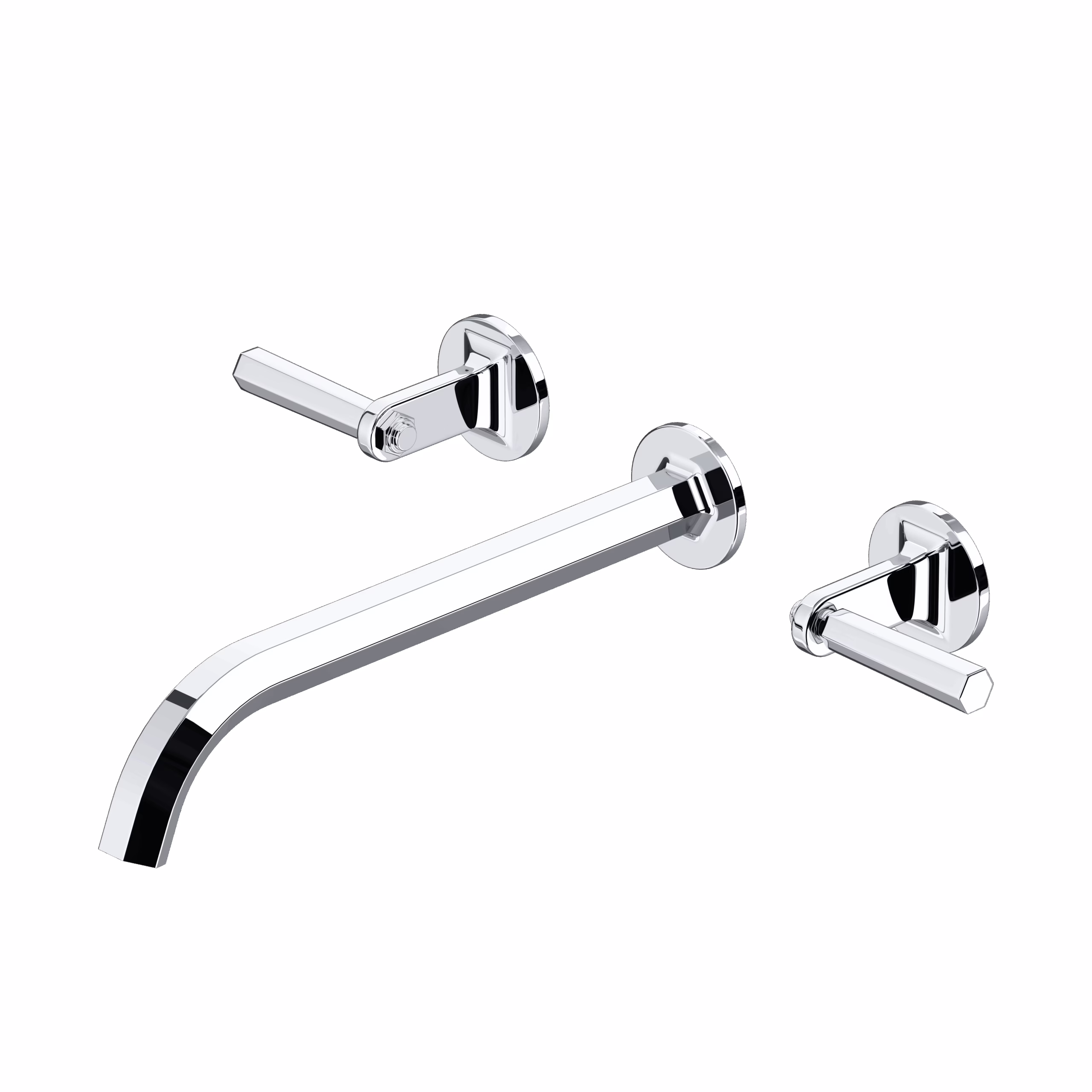 ROHL | Polished Chrome Modelle™ Wall Mount Tub Filler Trim With C-Spout