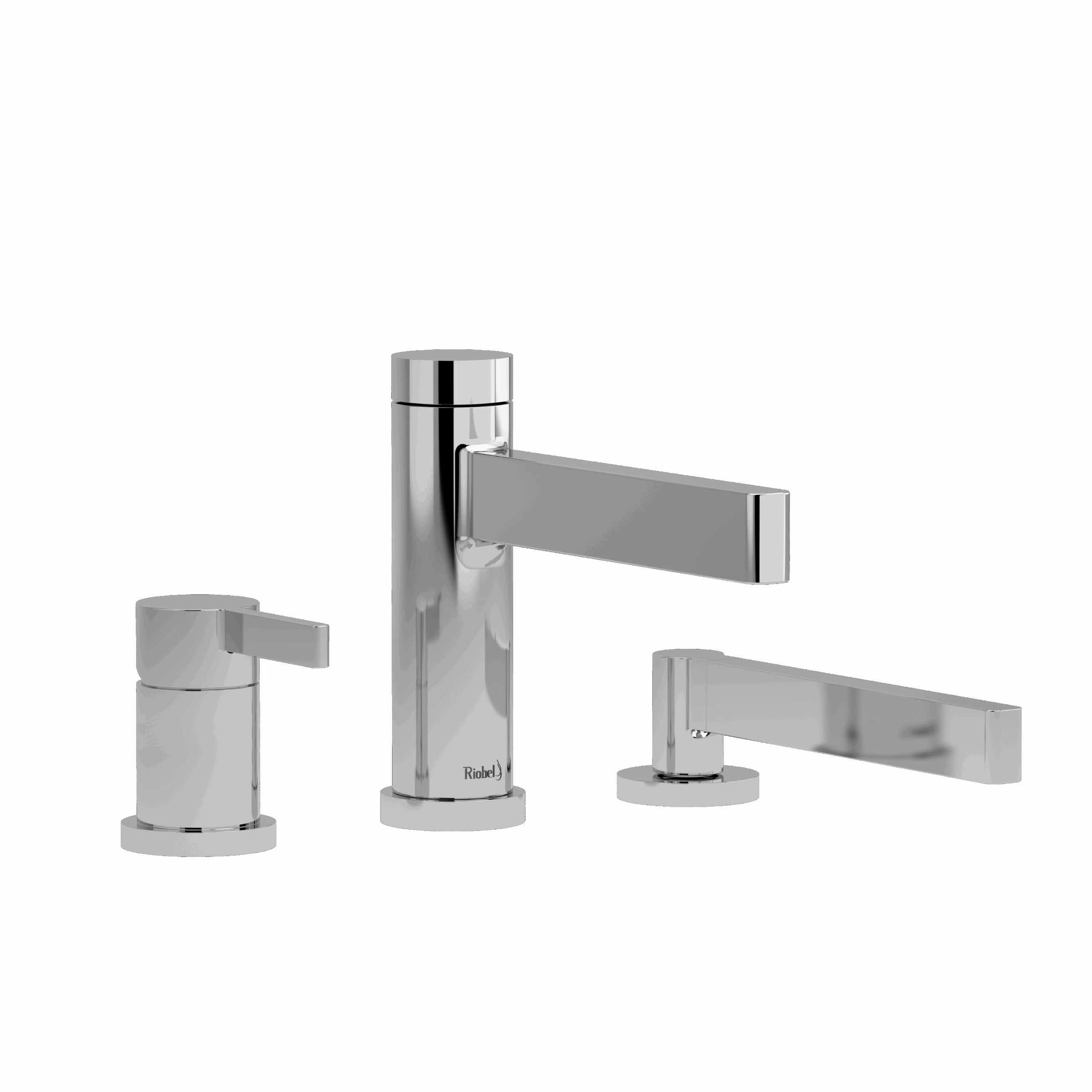 RIOBEL | Chrome Paradox™ 3-Hole Pressure Balance Deck Mount Tub Filler Trim