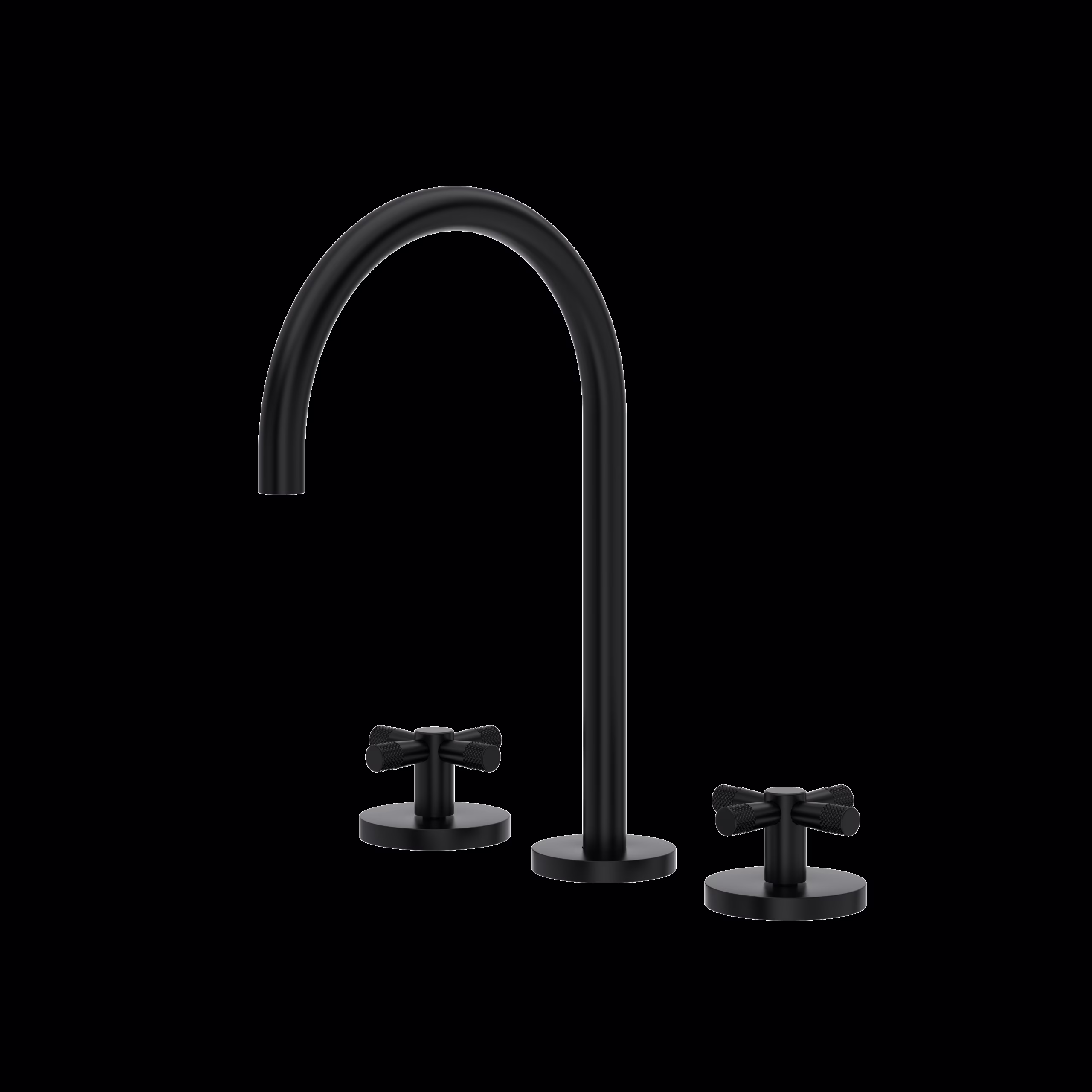 ROHL | Matte Black Amahle™ Widespread Lavatory Faucet With C-Spout