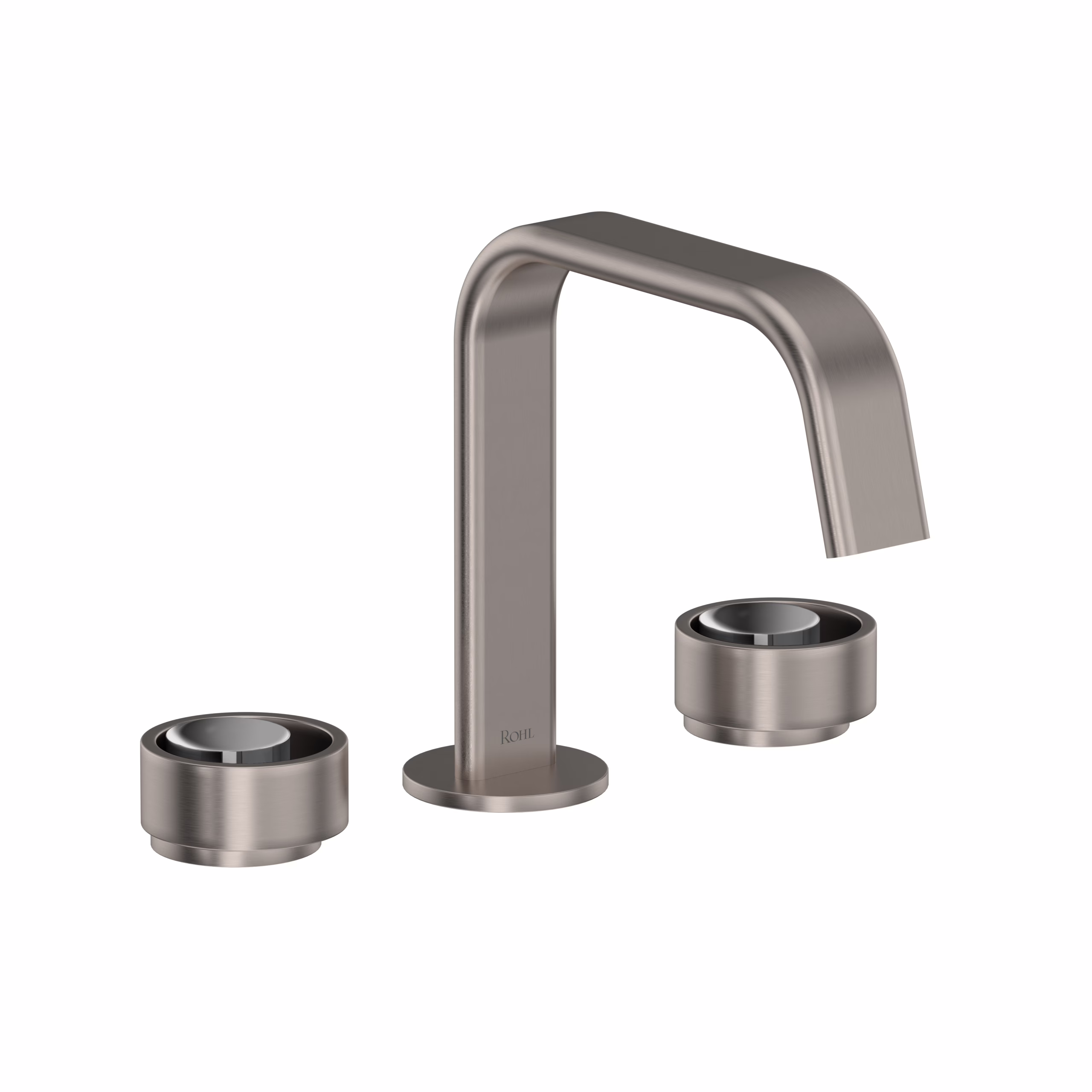 ROHL | Satin Nickel/Polished Chrome Eclissi™ Widespread Lavatory Faucet With U-Spout