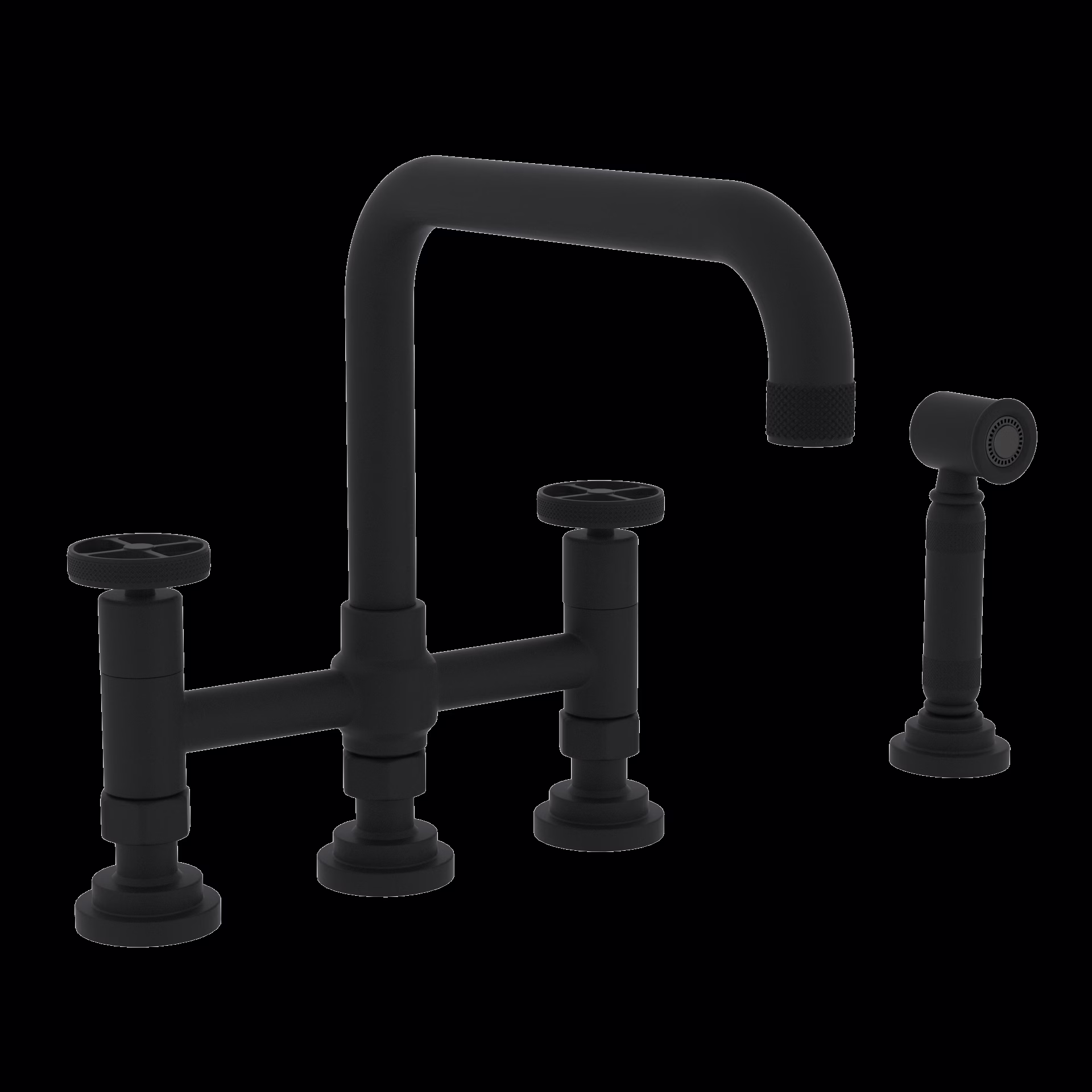 ROHL | Matte Black Campo™ Bridge Kitchen Faucet With Side Spray