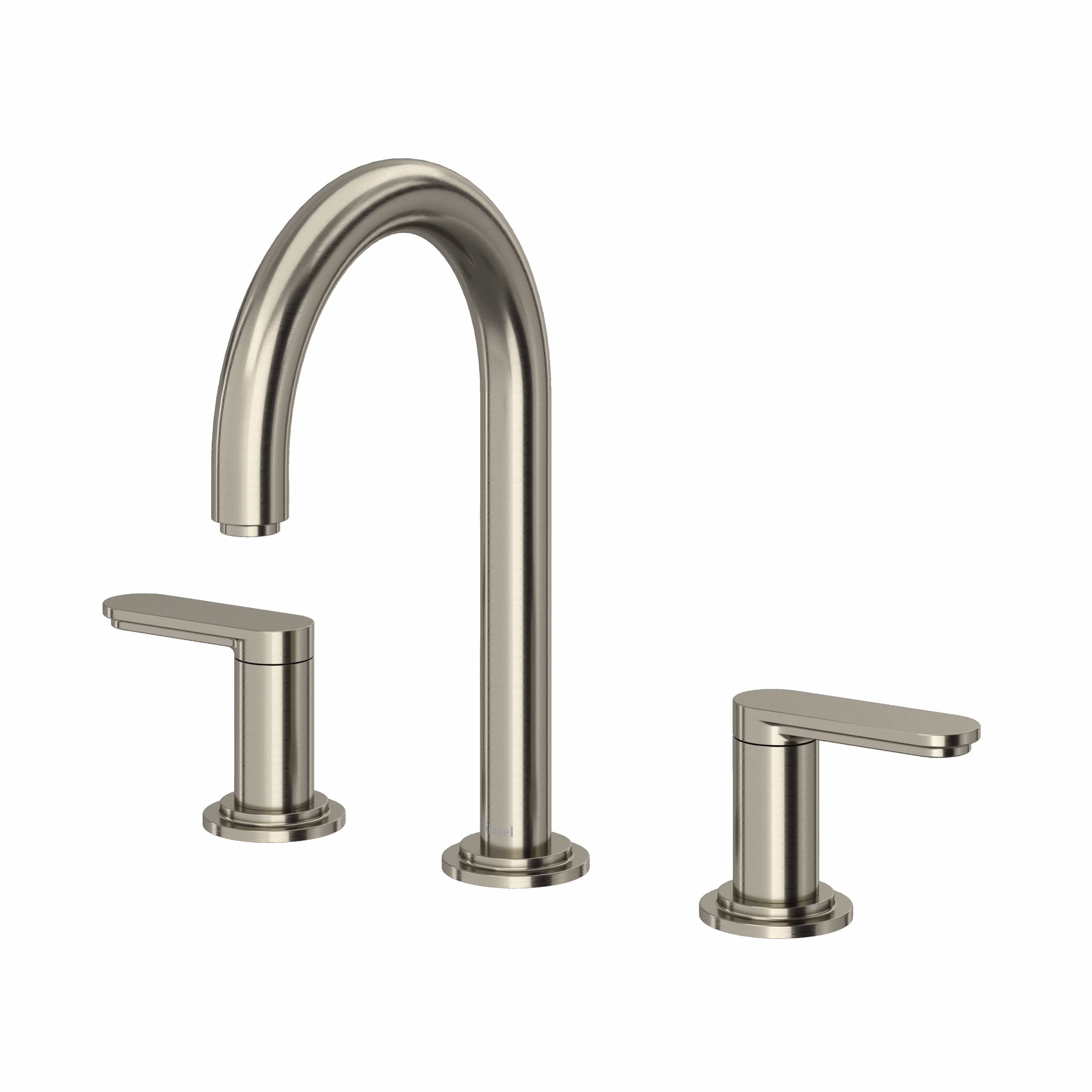 RIOBEL | Brushed Nickel Arca™ Widespread Lavatory Faucet With C-Spout
