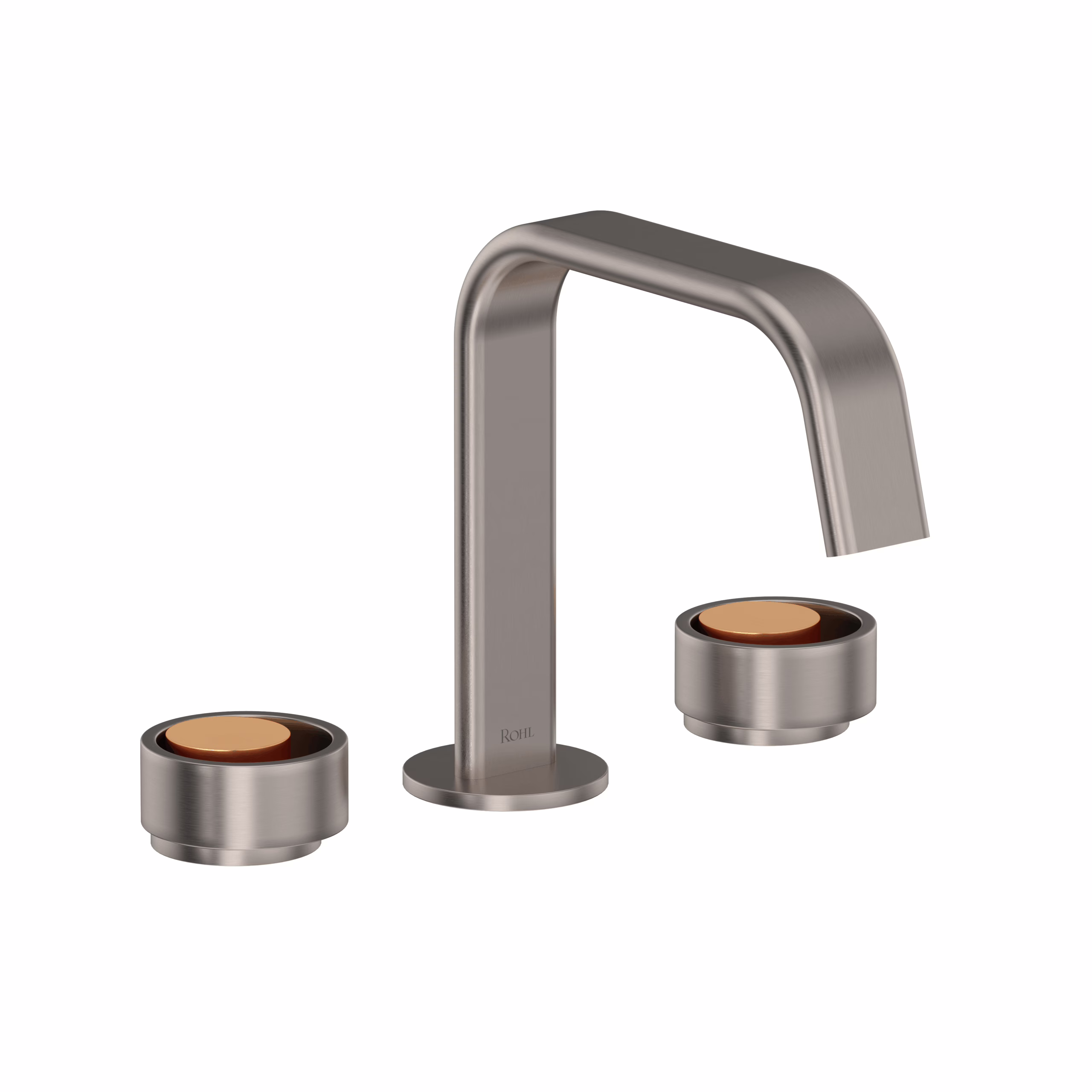 ROHL | Satin Nickel/Satin Gold Eclissi™ Widespread Lavatory Faucet With U-Spout
