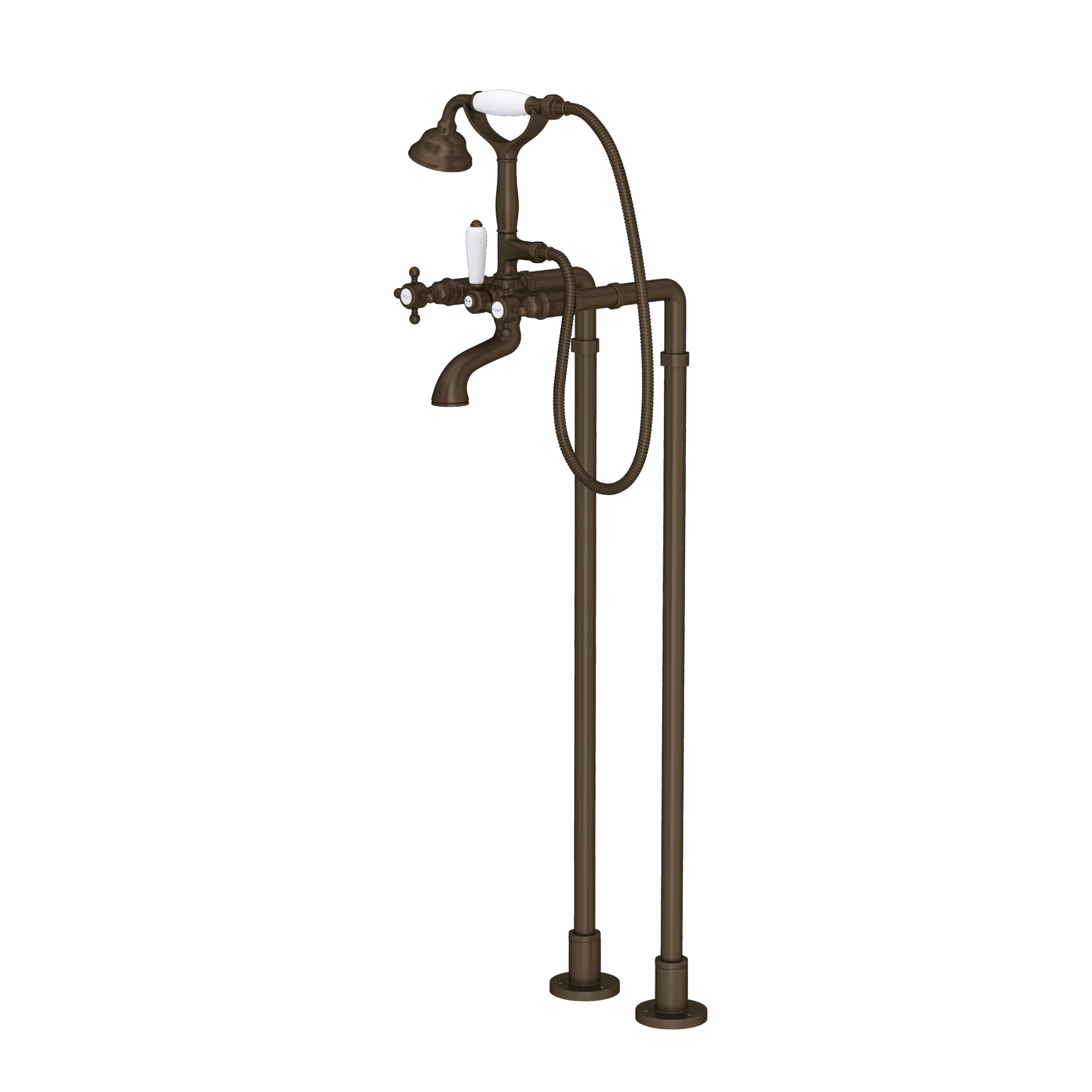 ROHL | Tuscan Brass Floor Mount Tub Filler