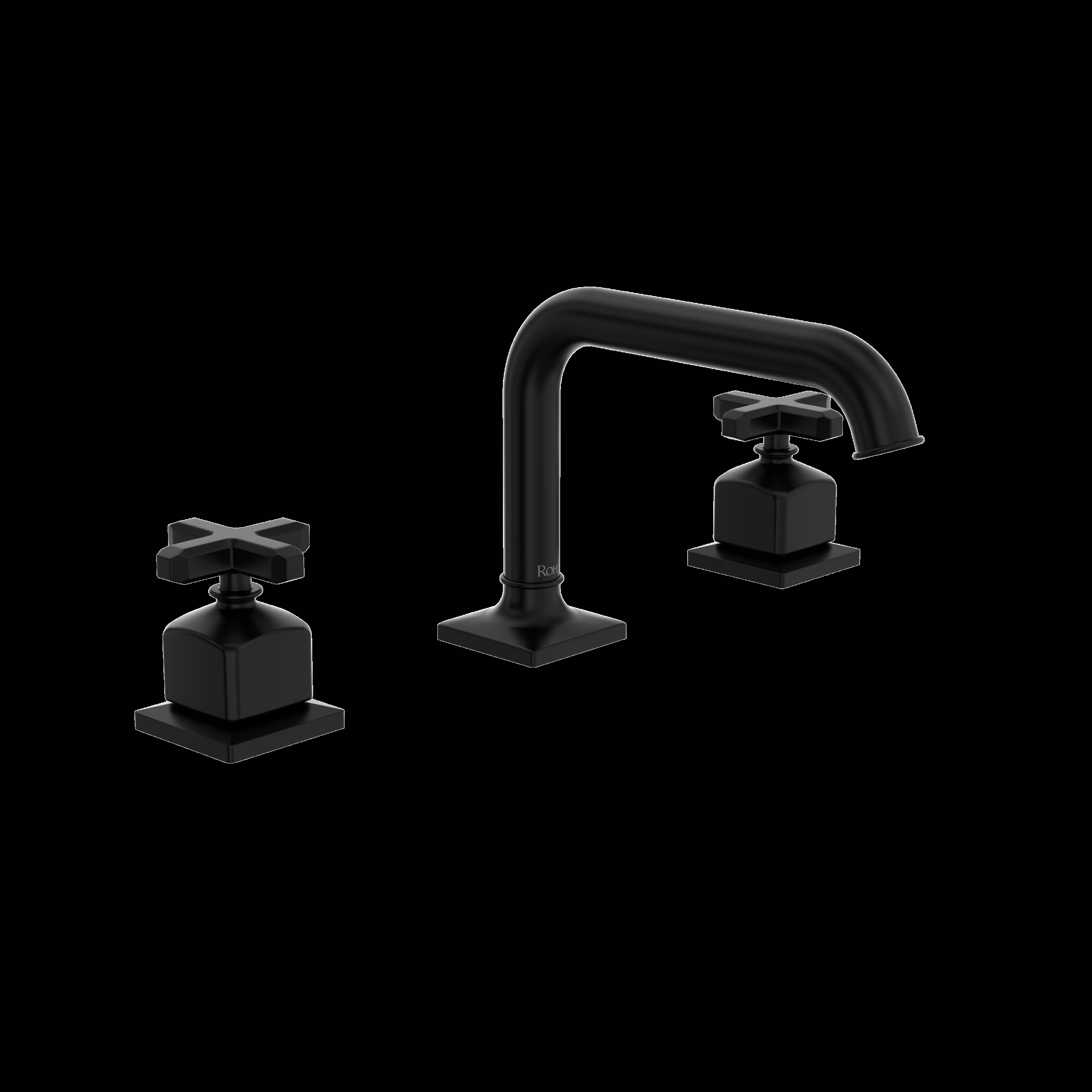 ROHL | Matte Black Apothecary™ Widespread Lavatory Faucet With U-Spout