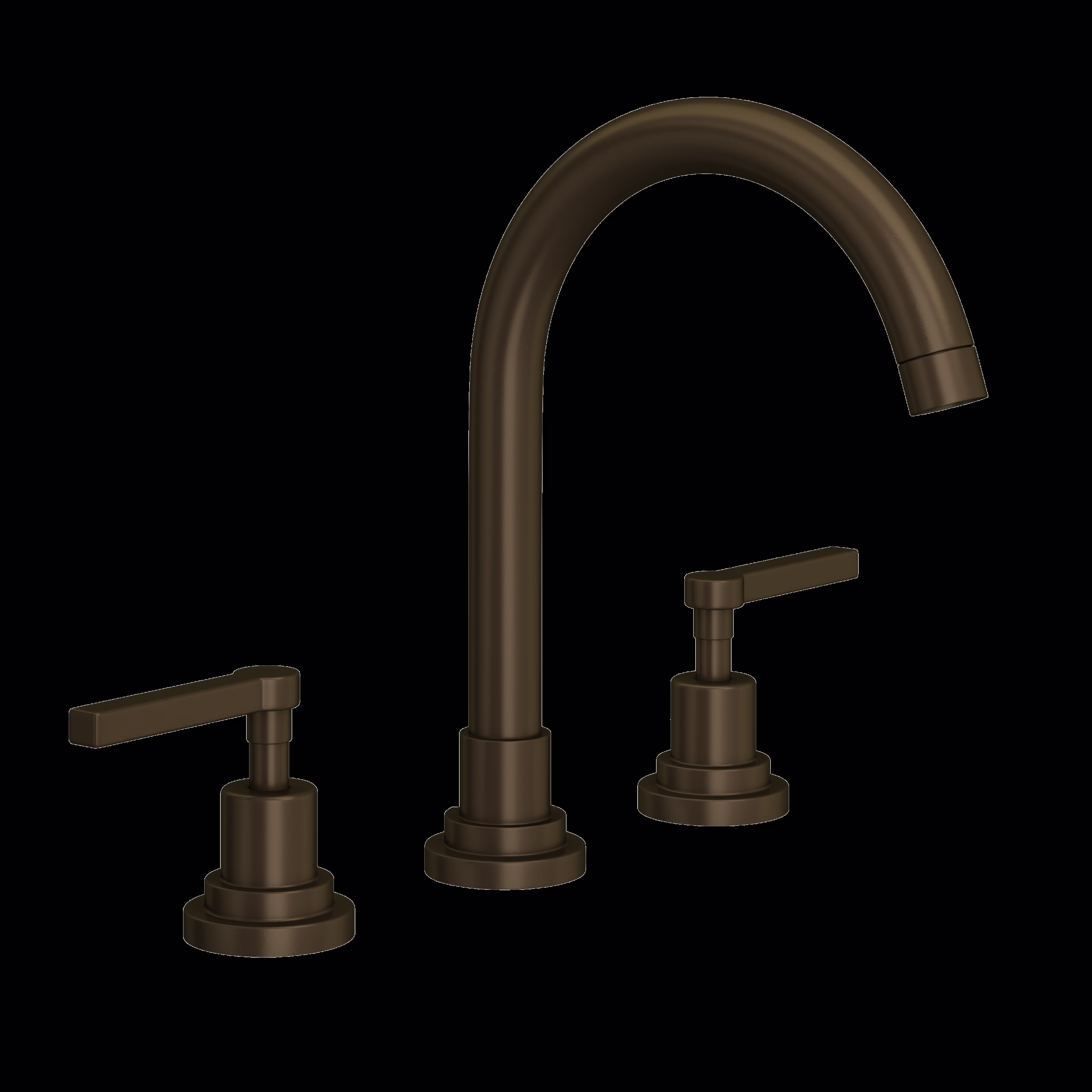ROHL | Tuscan Brass Lombardia® Widespread Lavatory Faucet With C-Spout