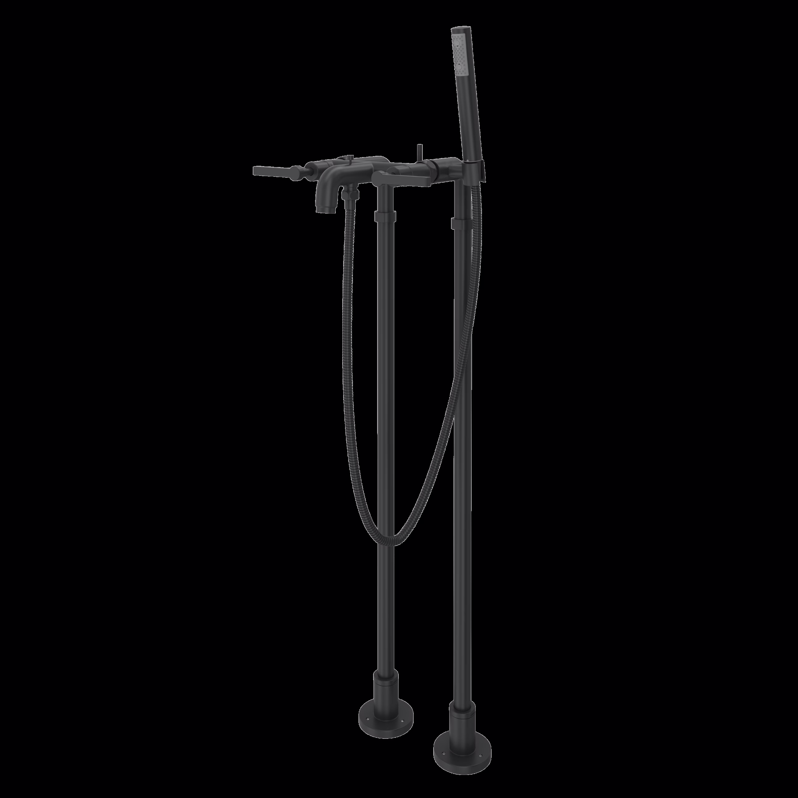 ROHL | Matte Black Lombardia® Floor Mount Tub Filler