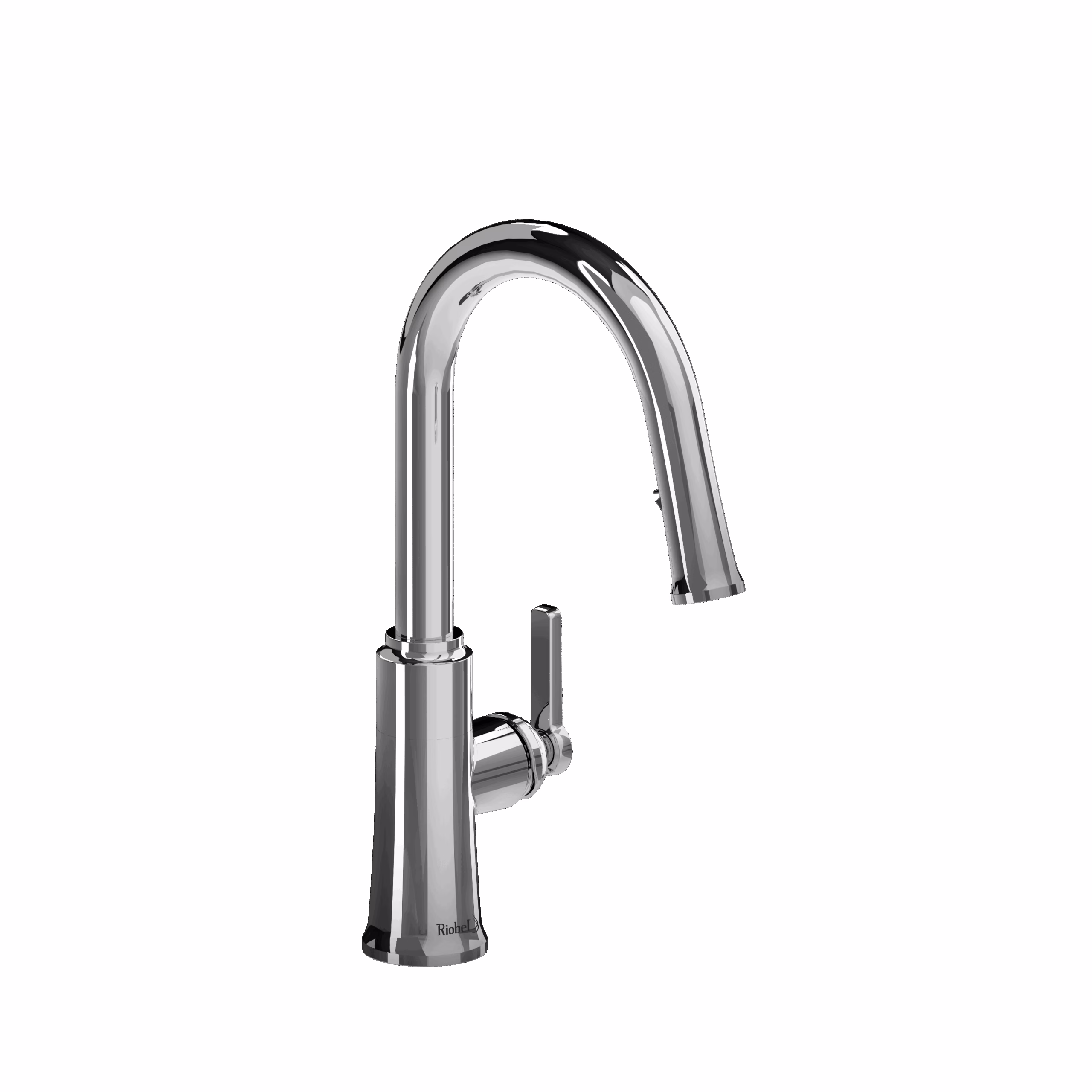RIOBEL | Chrome Trattoria™ Pull-Down Kitchen Faucet With C-Spout