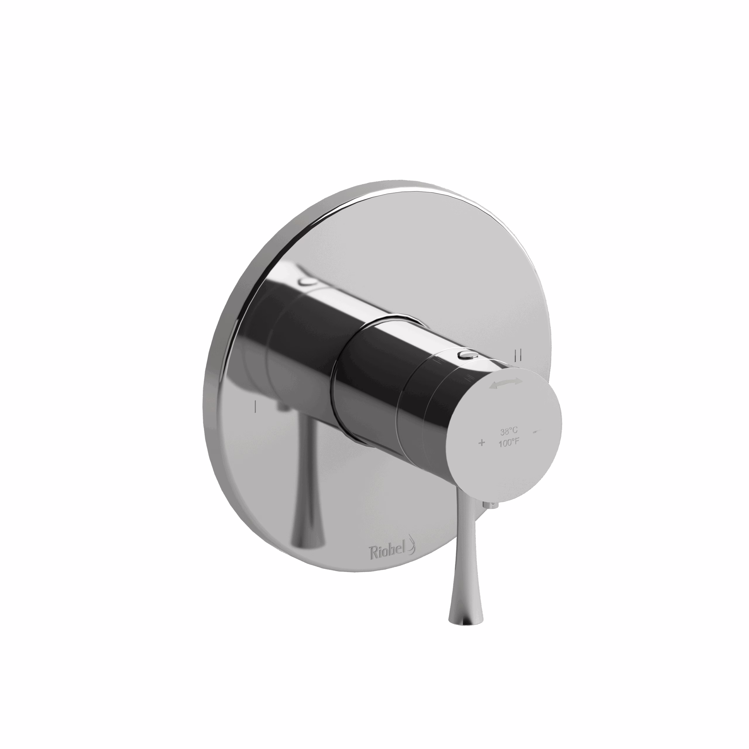 RIOBEL | Chrome Edge™ 1/2" Therm & Pressure Balance Trim With 2 Functions