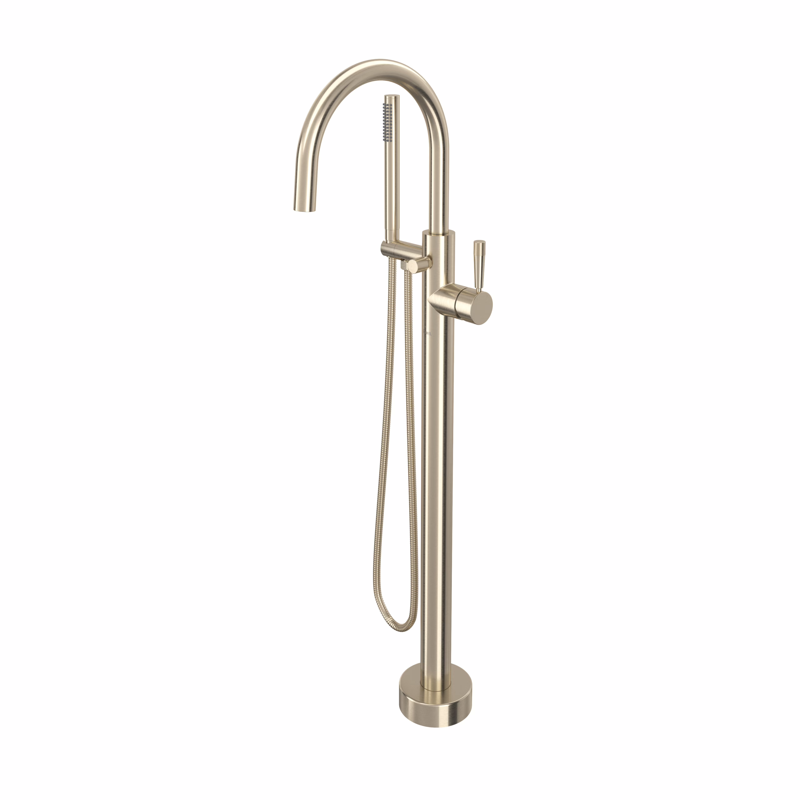 ROHL | Satin Nickel Knurled Single Hole Floor Mount Tub Filler Trim