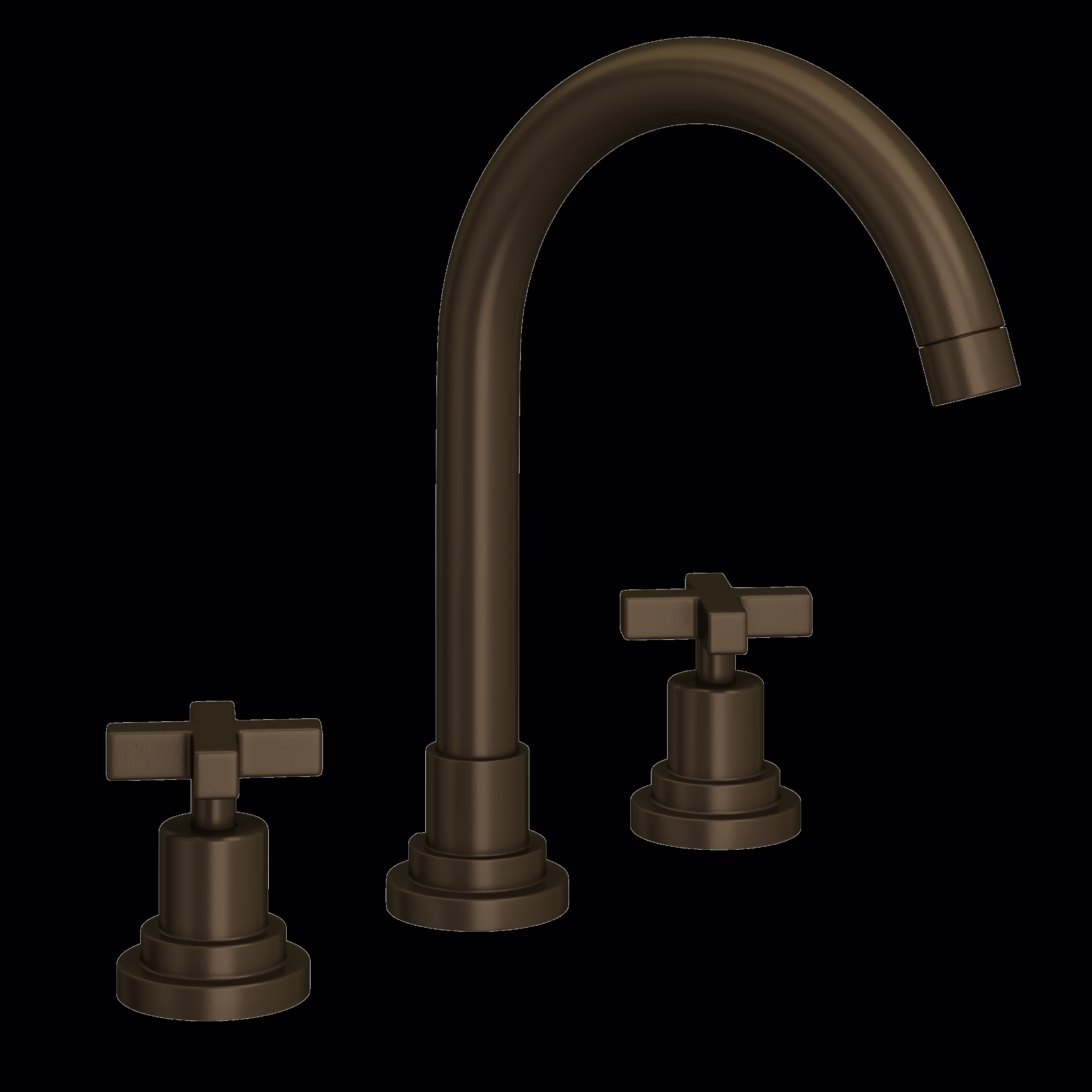 ROHL | Tuscan Brass Lombardia® Widespread Lavatory Faucet With C-Spout