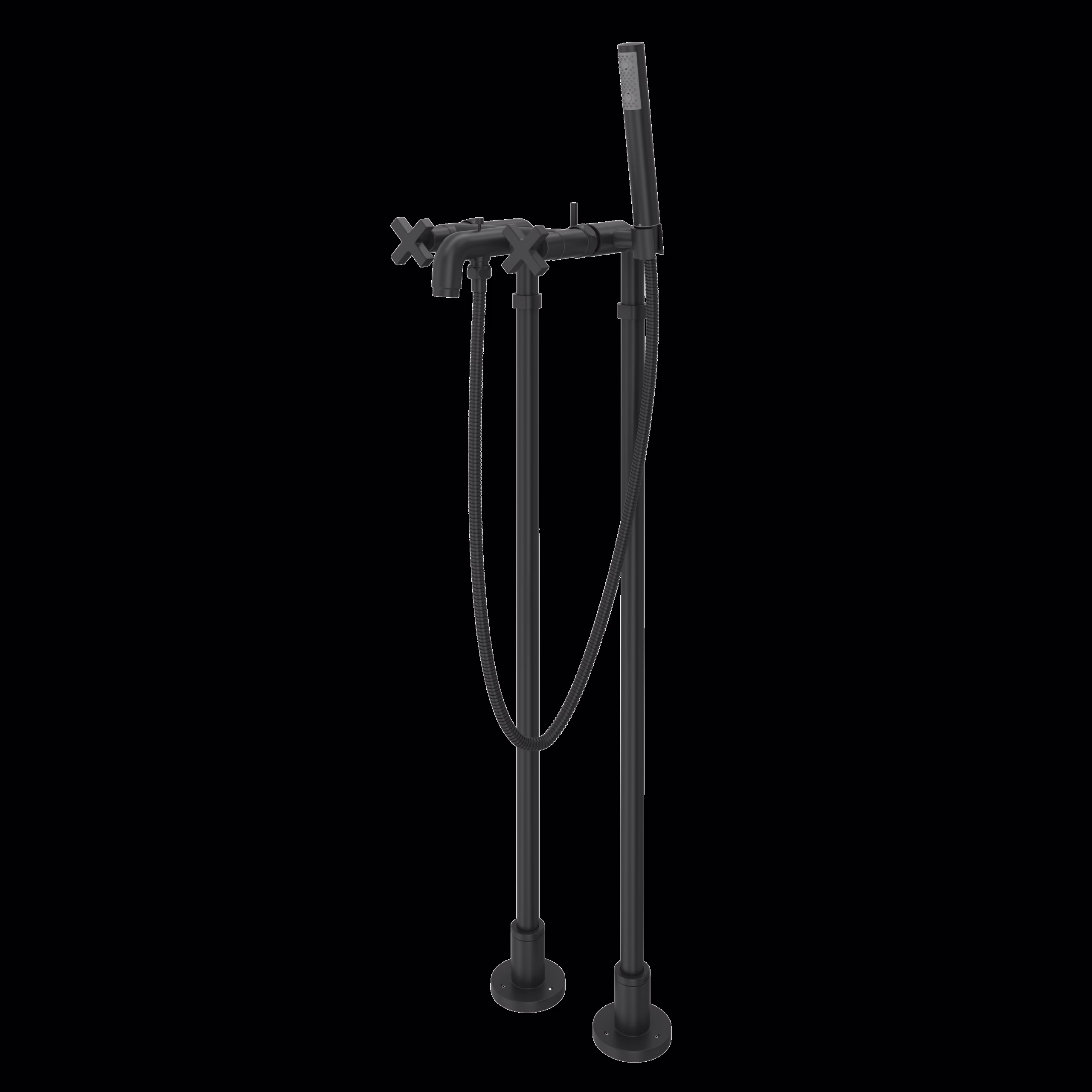 ROHL | Matte Black Lombardia® Floor Mount Tub Filler