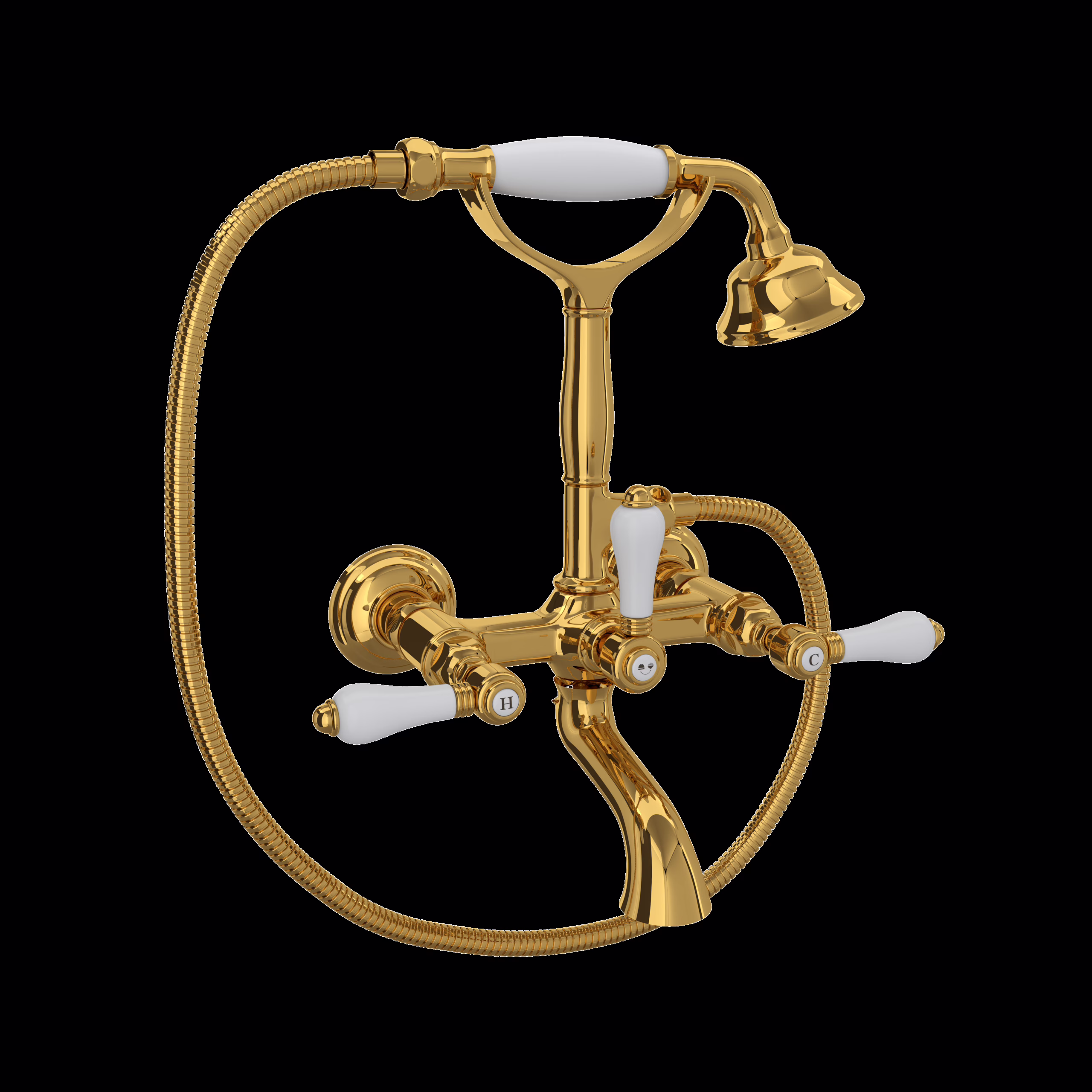 ROHL | Unlacquered Brass Exposed Wall Mount Tub Filler
