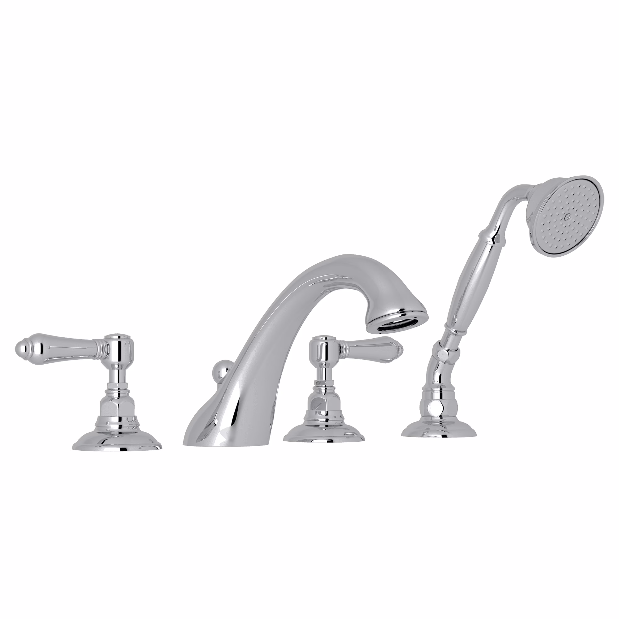 ROHL | Polished Chrome Acqui® 4-Hole Deck Mount Tub Filler