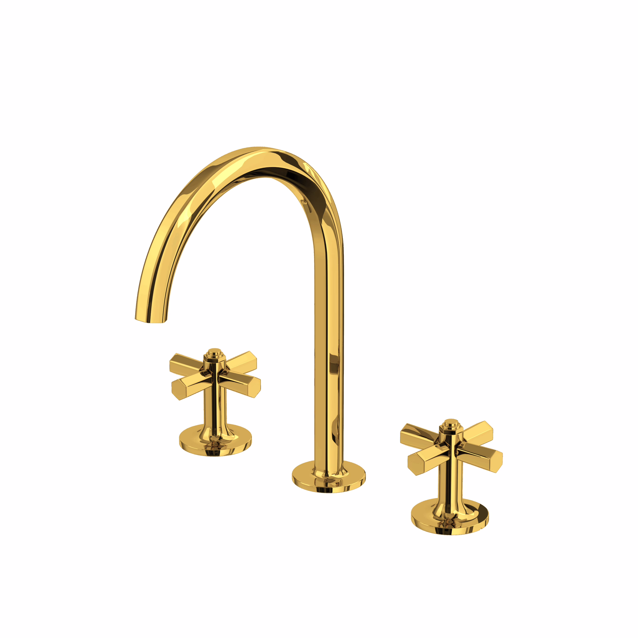 ROHL | Unlacquered Brass Modelle™ Widespread Lavatory Faucet With C-Spout