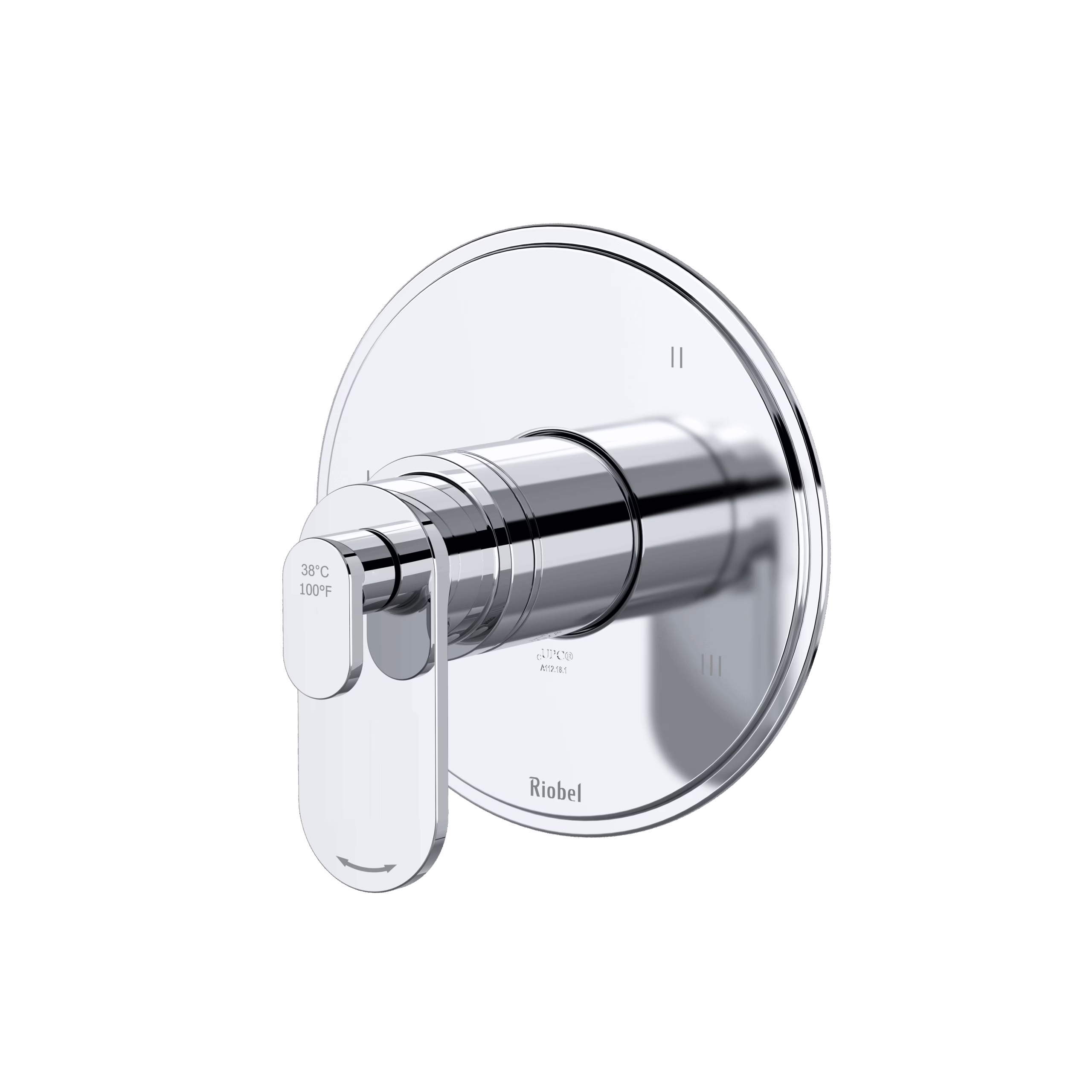RIOBEL | Chrome Arca™ 1/2" Therm & Pressure Balance Trim With 5 Functions