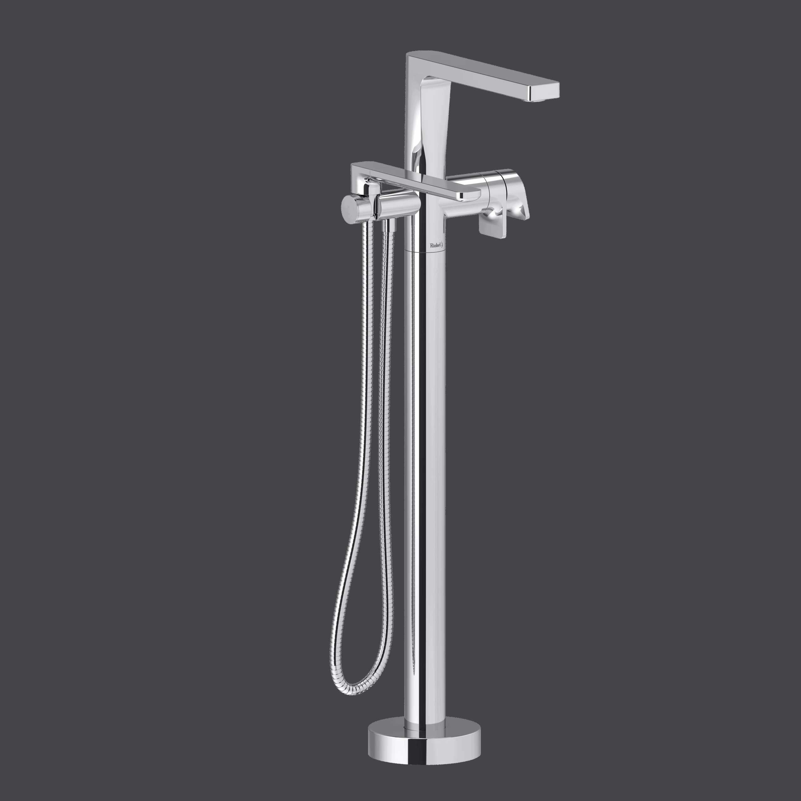 RIOBEL | Chrome Ode™ Thermostatic Single  Hole Floor Mount Tub Filler Trim