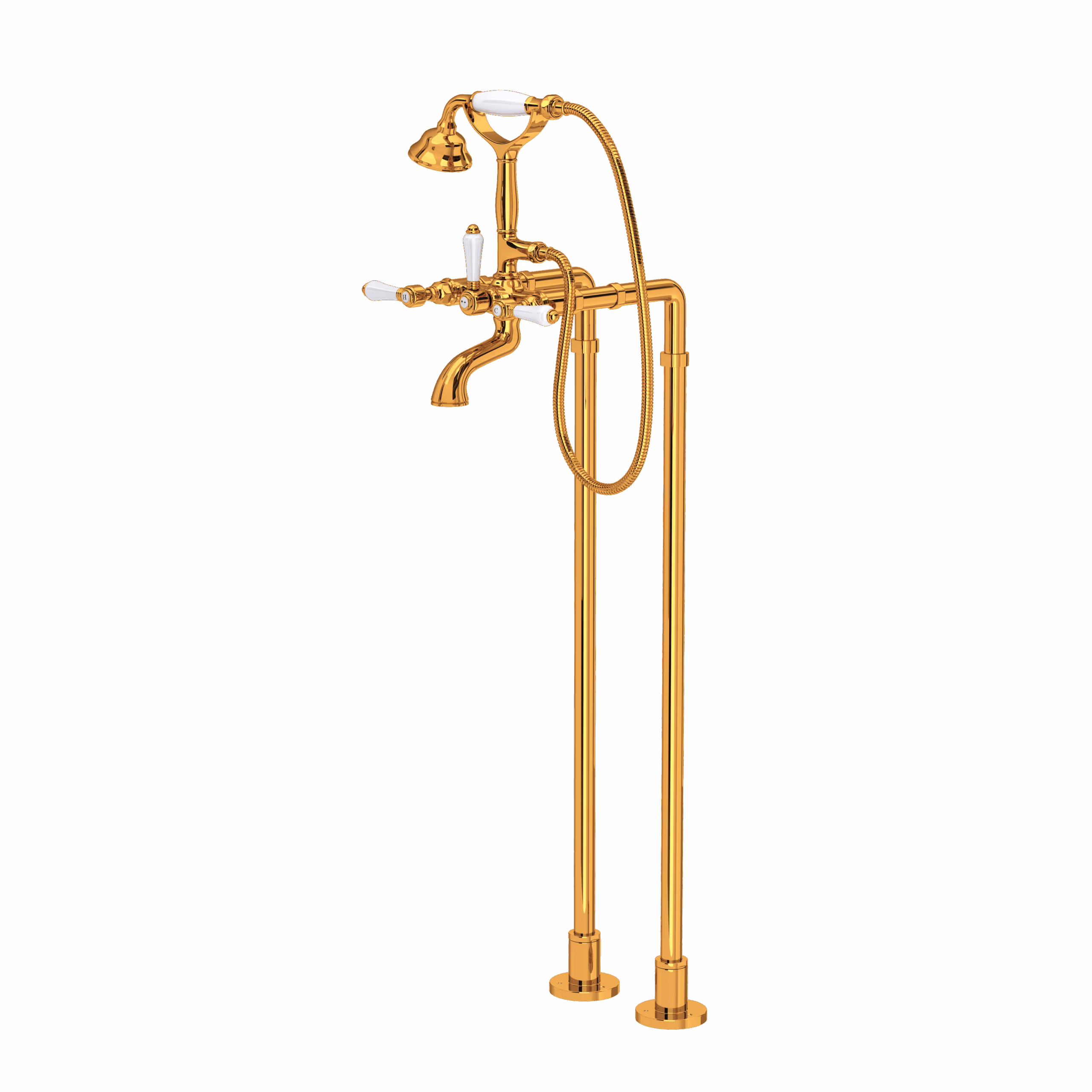 ROHL | Italian Brass Floor Mount Tub Filler