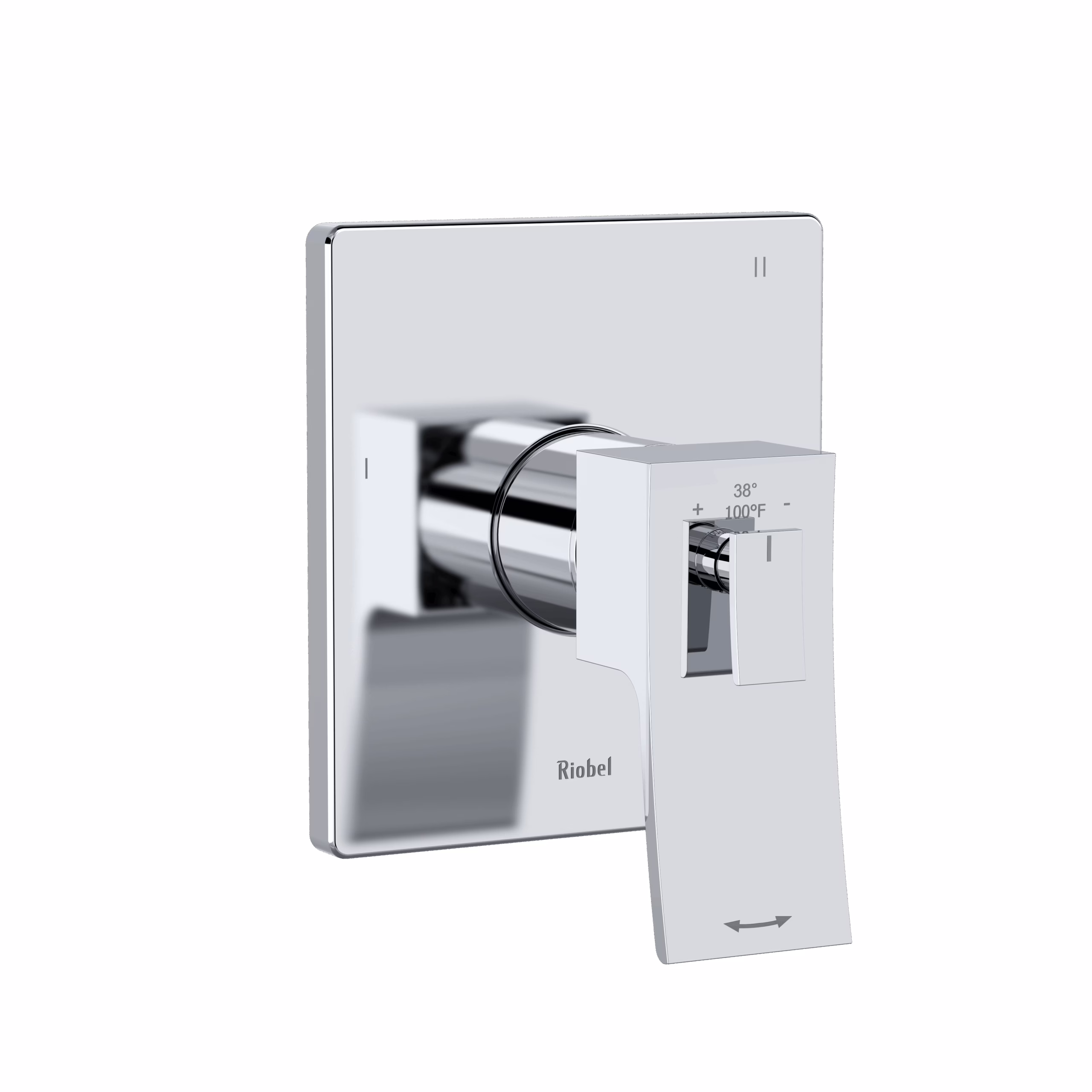RIOBEL | Chrome Zendo™ 1/2" Therm & Pressure Balance Trim With 5 Functions