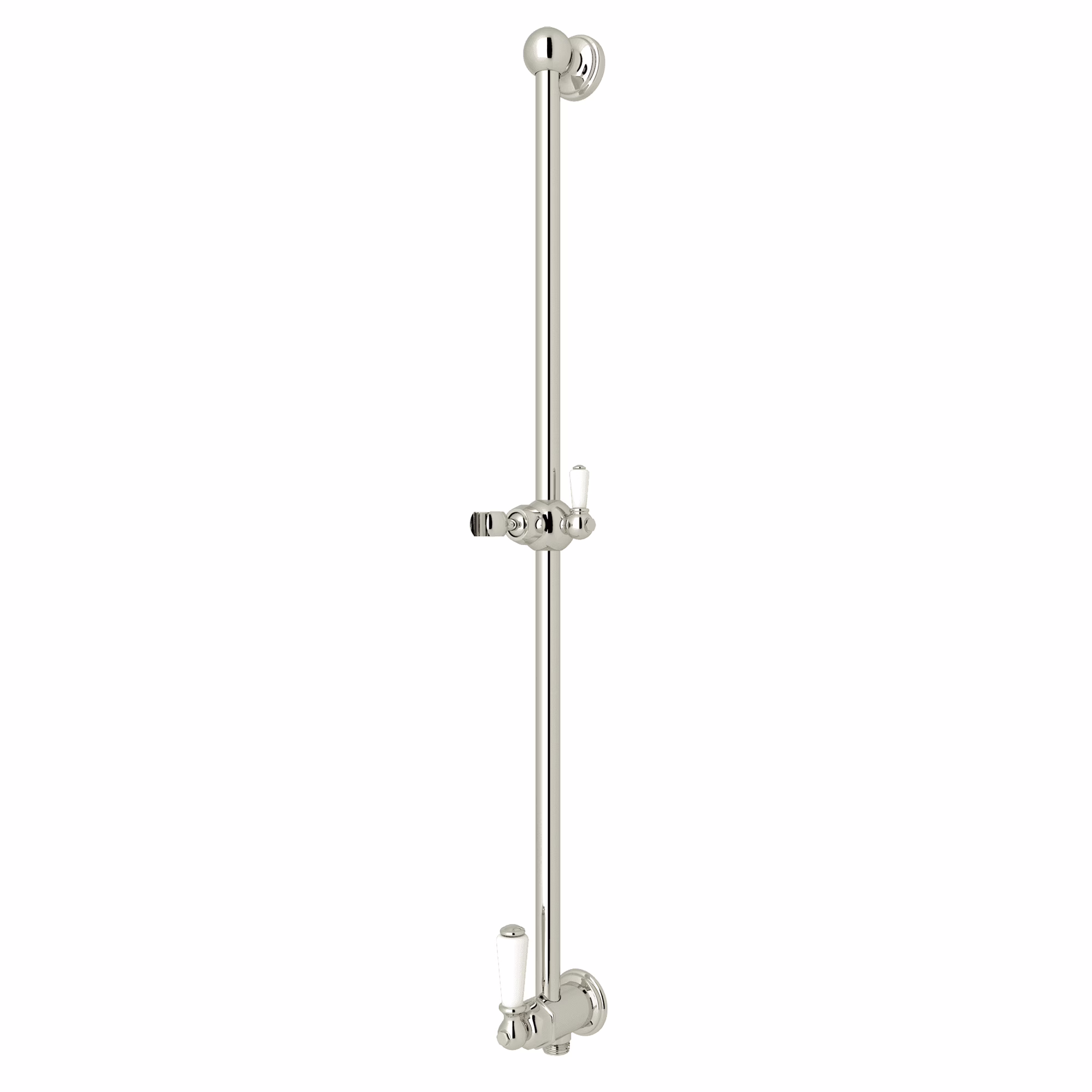 Perrin & Rowe | Polished Nickel 25" Slide Bar With Integrated Volume Control And Outlet