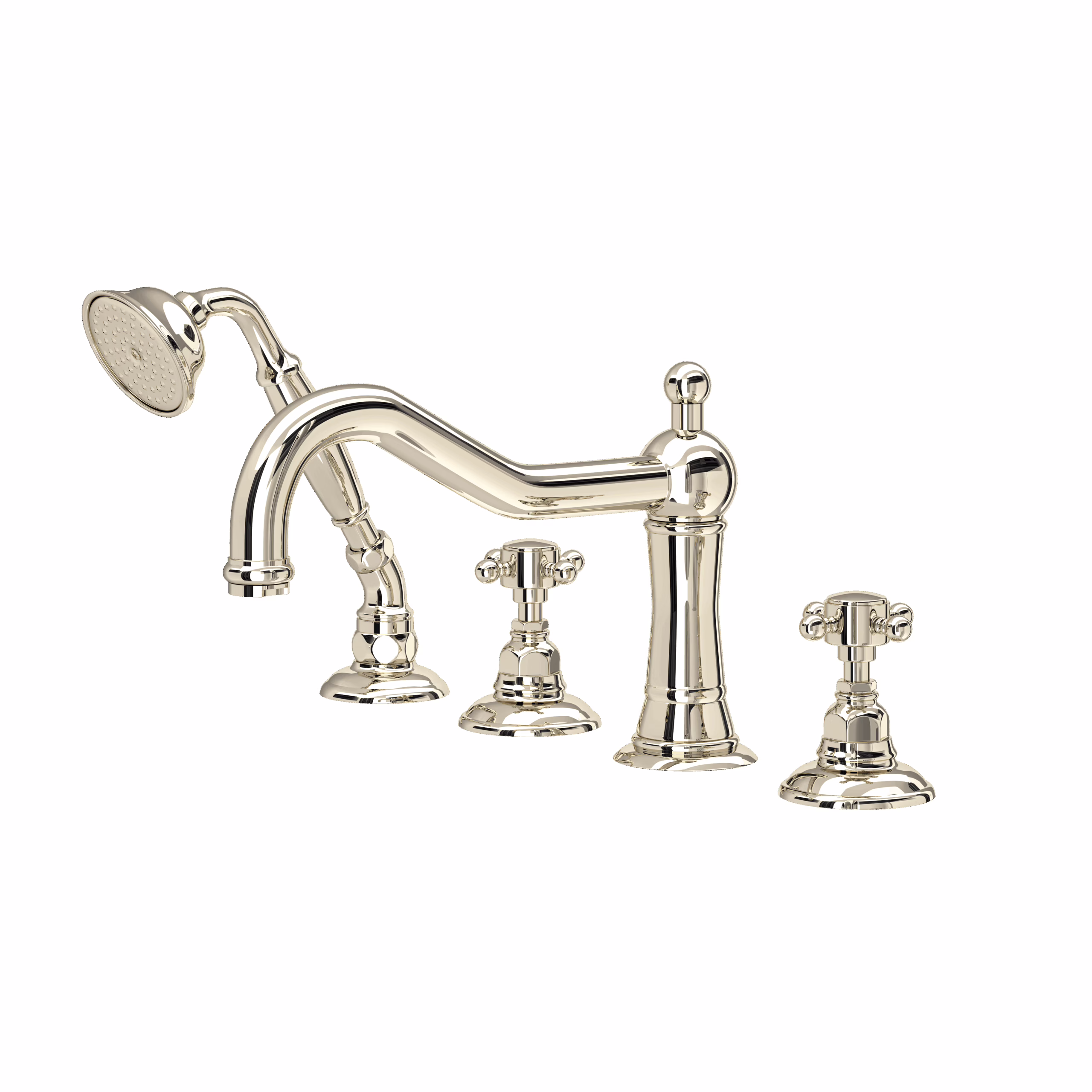 ROHL | Polished Nickel Acqui® 4-Hole Deck Mount Tub Filler
