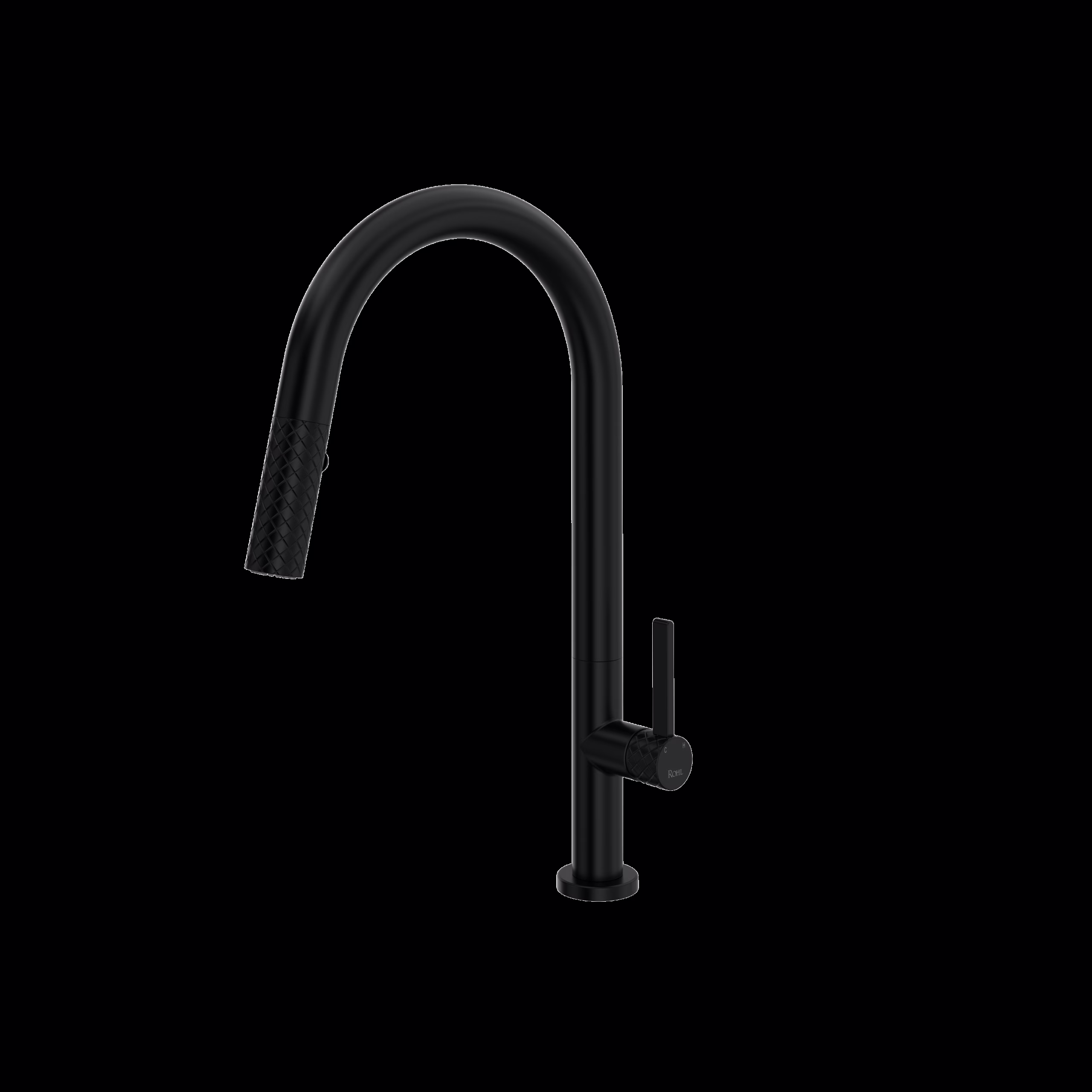 ROHL | Matte Black Tenerife™ Pull-Down Kitchen Faucet With C-Spout