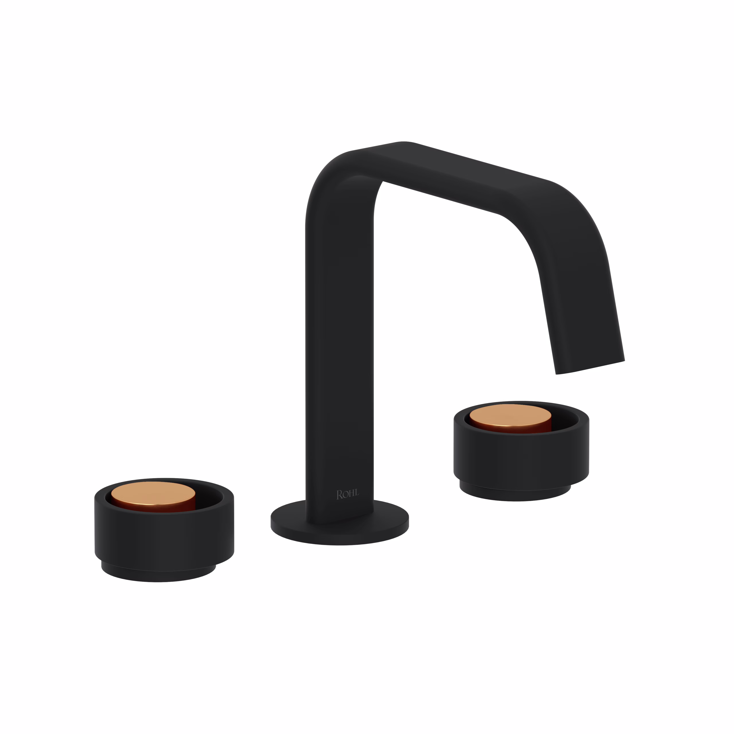 ROHL | Matte Black/Satin Gold Eclissi™ Widespread Lavatory Faucet With U-Spout