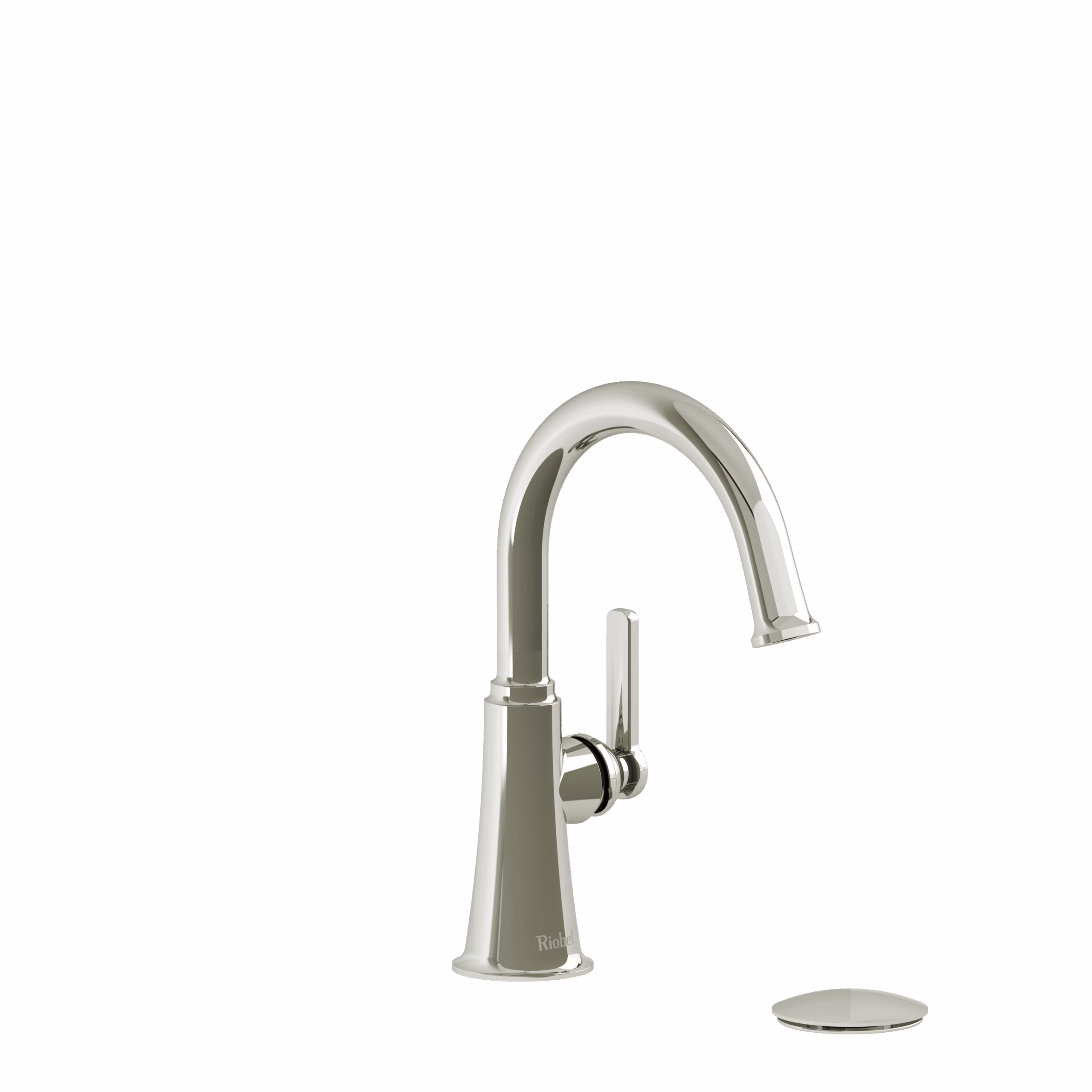 RIOBEL | Polished Nickel Momenti™ Single Handle Lavatory Faucet With C-Spout