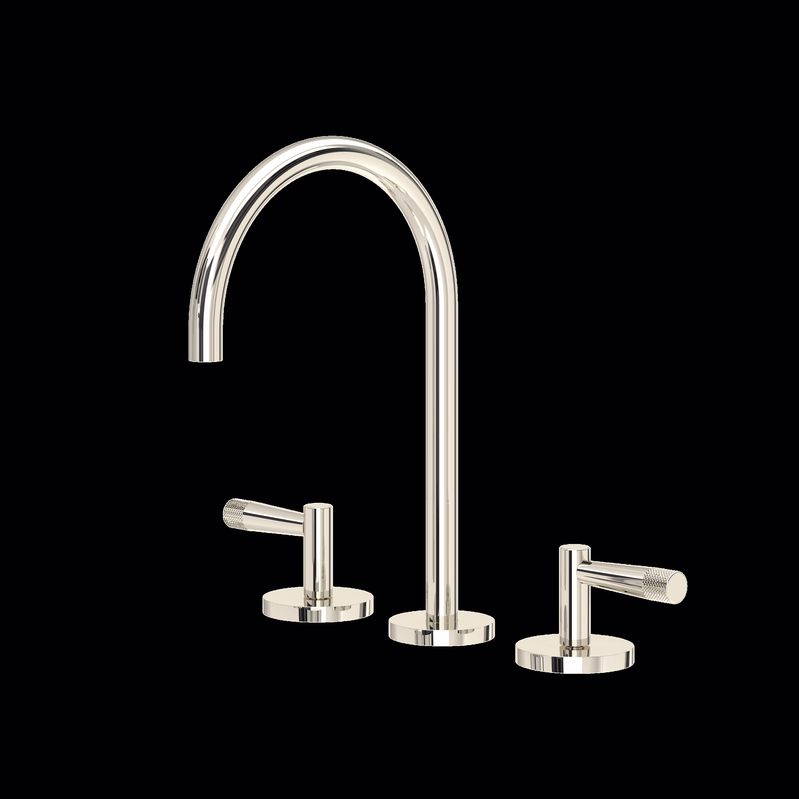 ROHL | Polished Nickel Amahle™ Widespread Lavatory Faucet With C-Spout