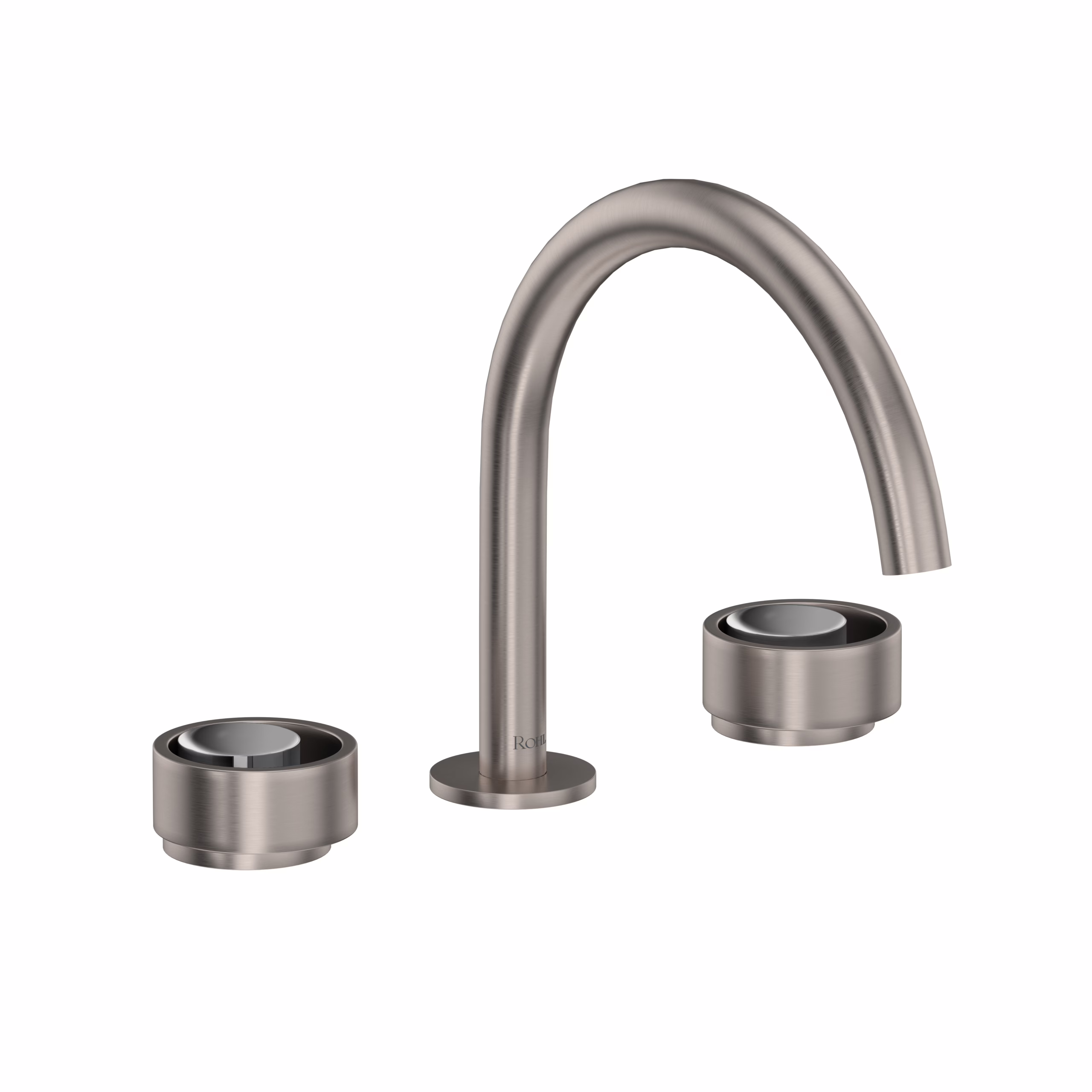 ROHL | Satin Nickel/Polished Chrome Eclissi™ Widespread Lavatory Faucet With C-Spout