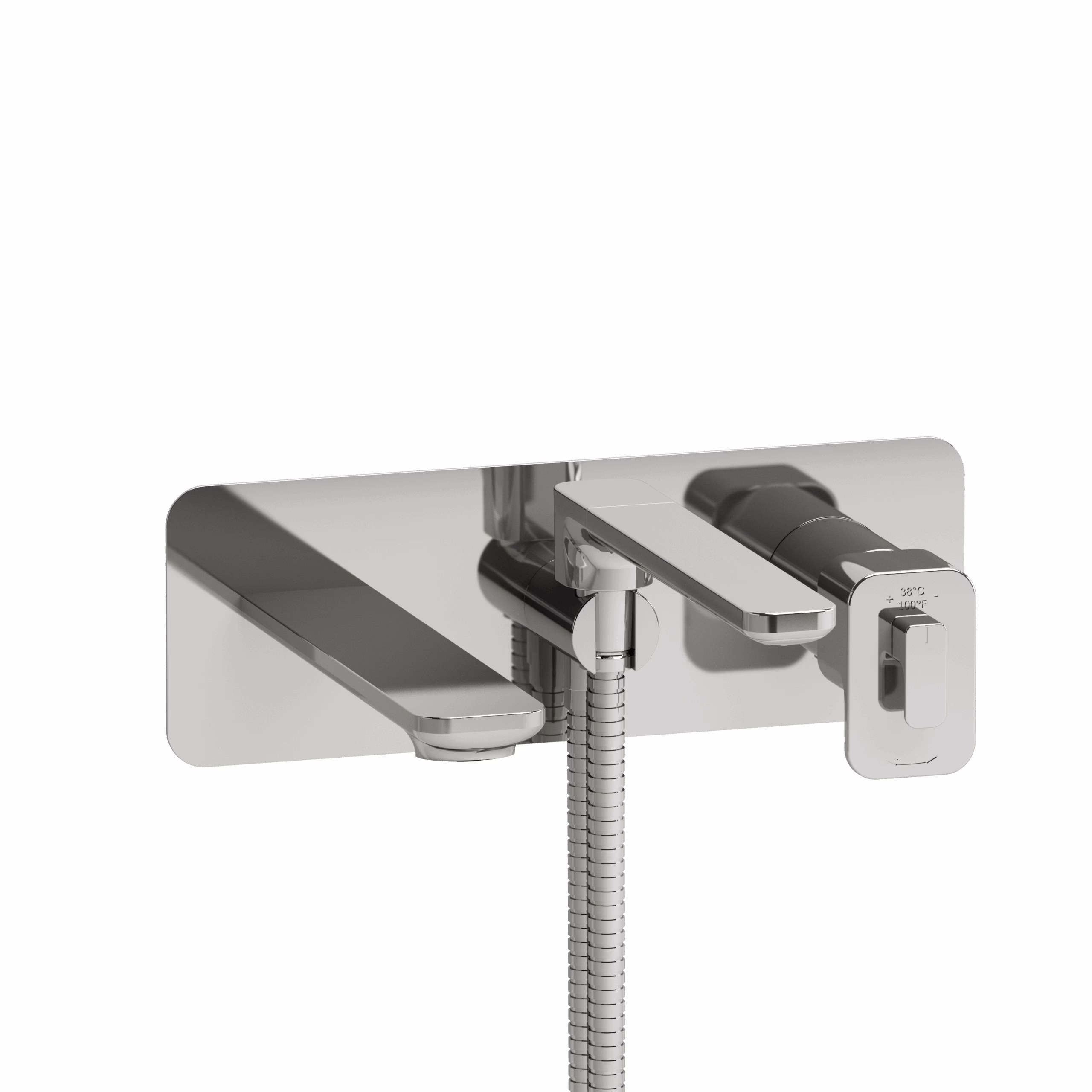 RIOBEL | Chrome Equinox™ Wall Mount Thermostatic/Pressure Balance Tub Filler Trim