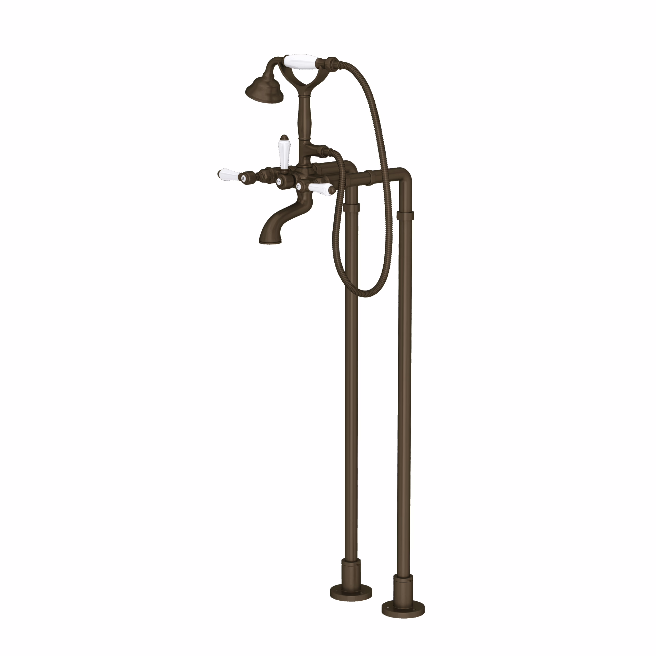 ROHL | Tuscan Brass Floor Mount Tub Filler
