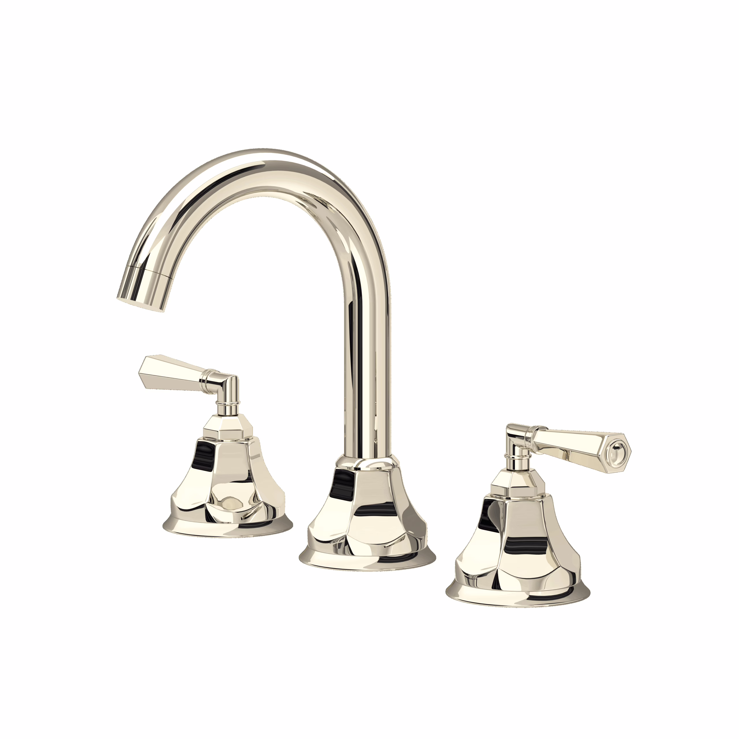 ROHL | Polished Nickel Palladian® Widespread Lavatory Faucet With C-Spout