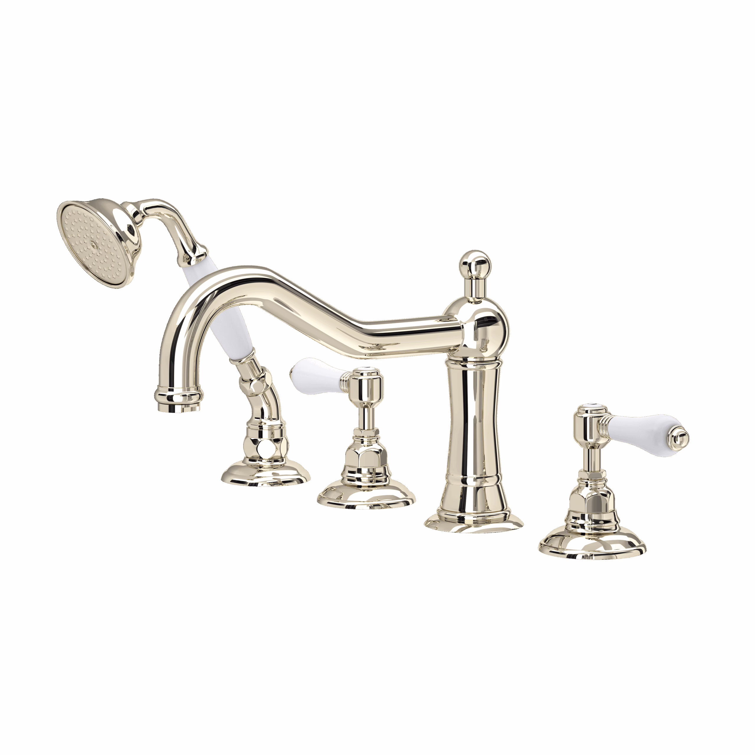 ROHL | Polished Nickel Acqui® 4-Hole Deck Mount Tub Filler