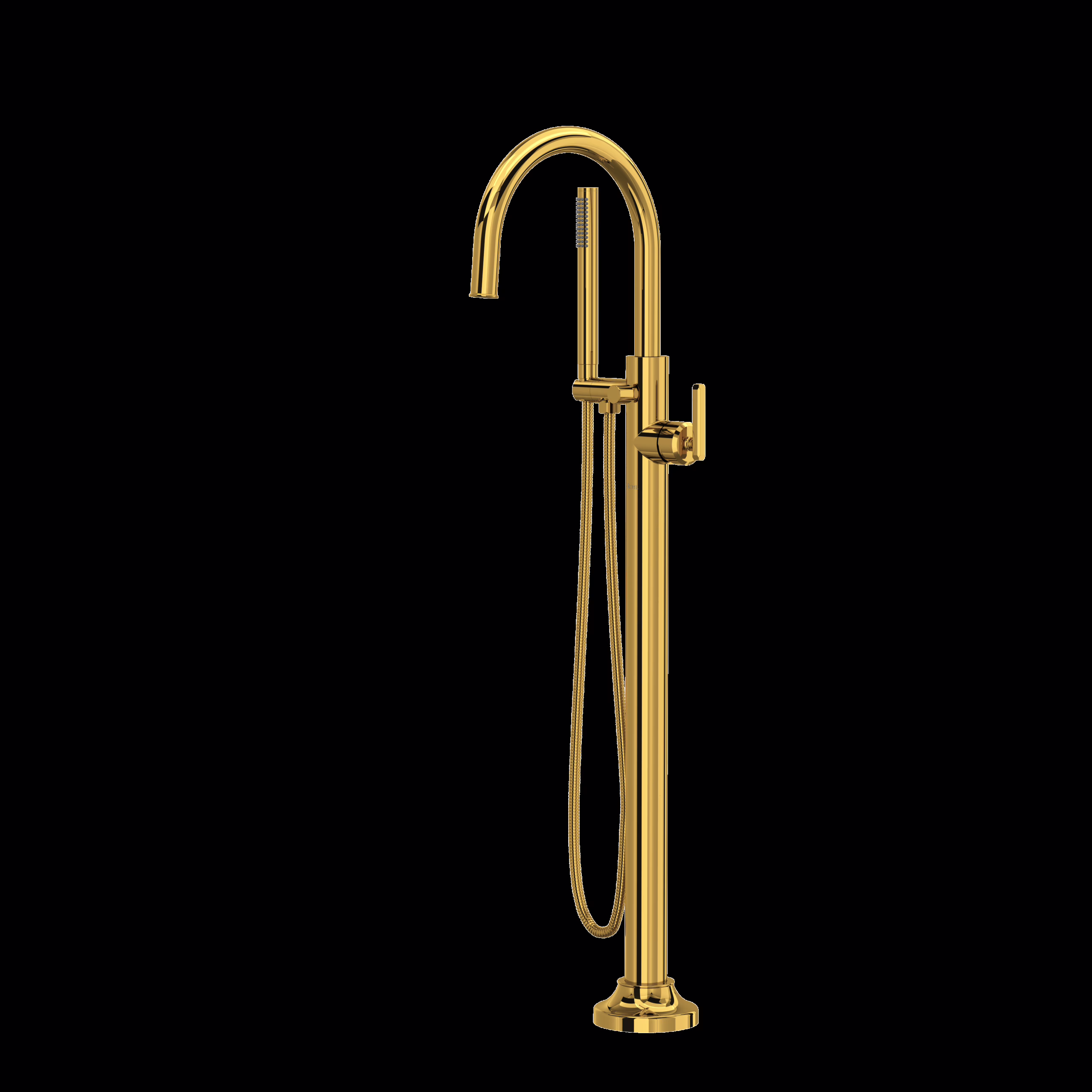 ROHL | Unlacquered Brass Apothecary™ Single Hole Floor Mount Tub Filler Trim