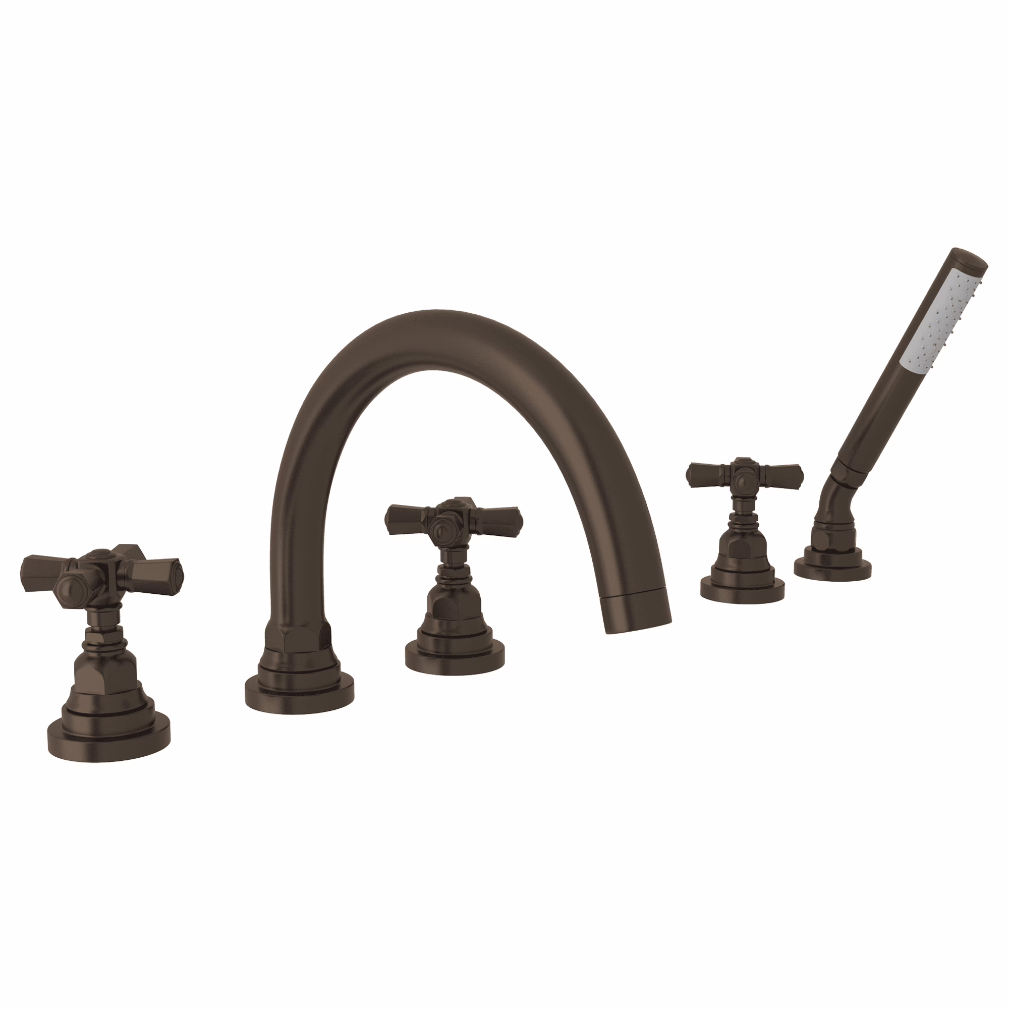 ROHL | Tuscan Brass San Giovanni™ 5-Hole Deck Mount Tub Filler