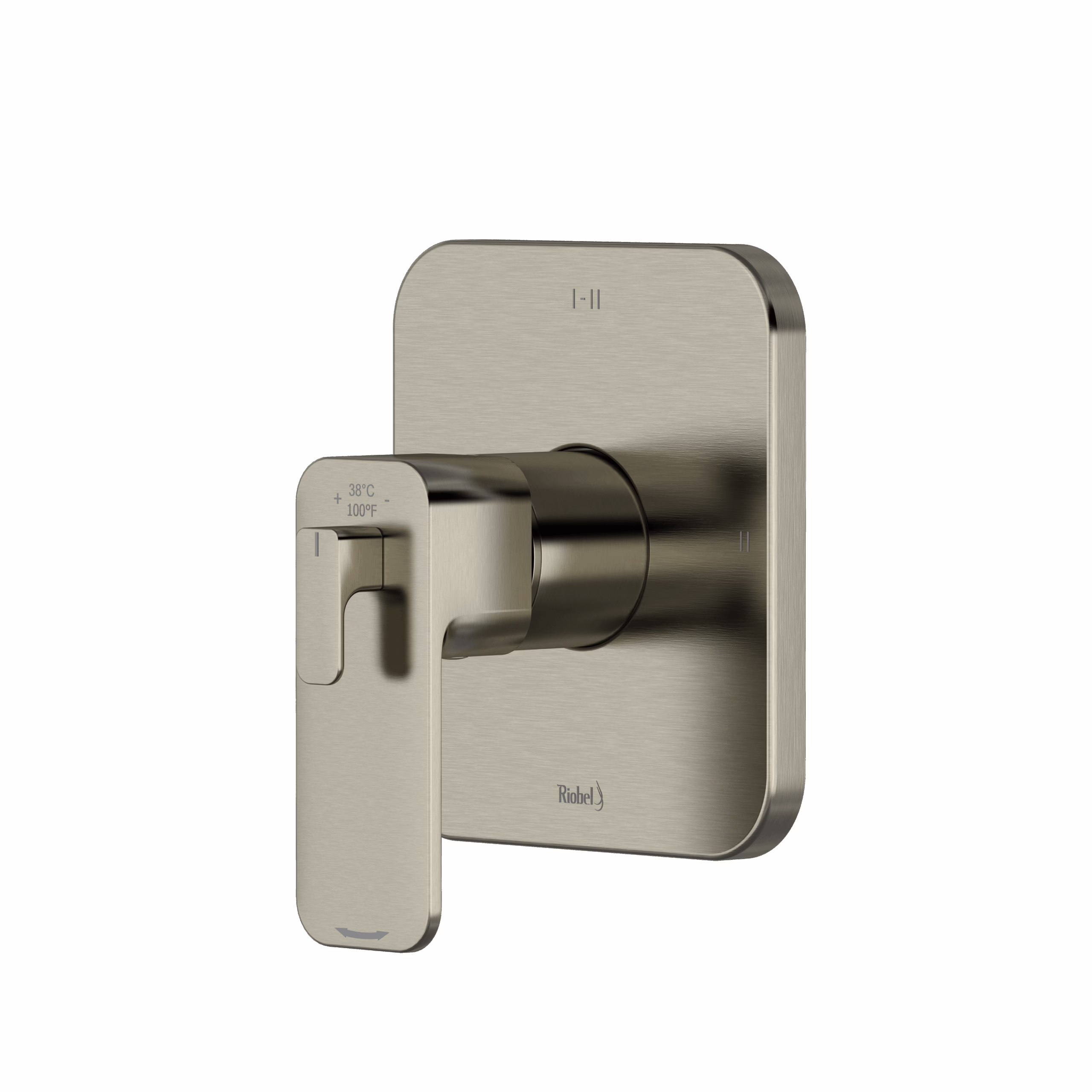RIOBEL | Brushed Nickel Equinox™ 1/2" Therm & Pressure Balance Trim With 3 Functions