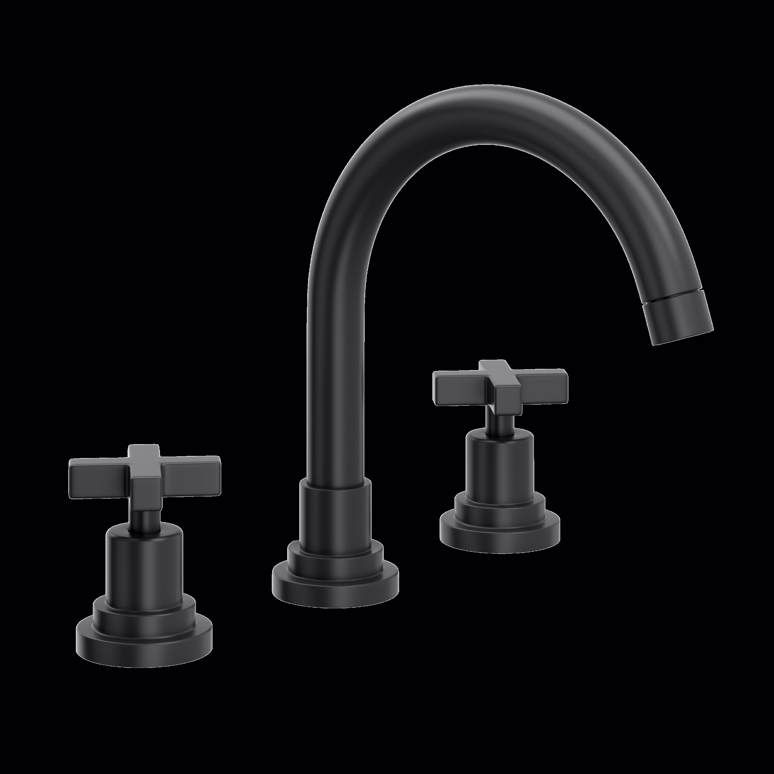ROHL | Matte Black Lombardia® Widespread Lavatory Faucet With C-Spout
