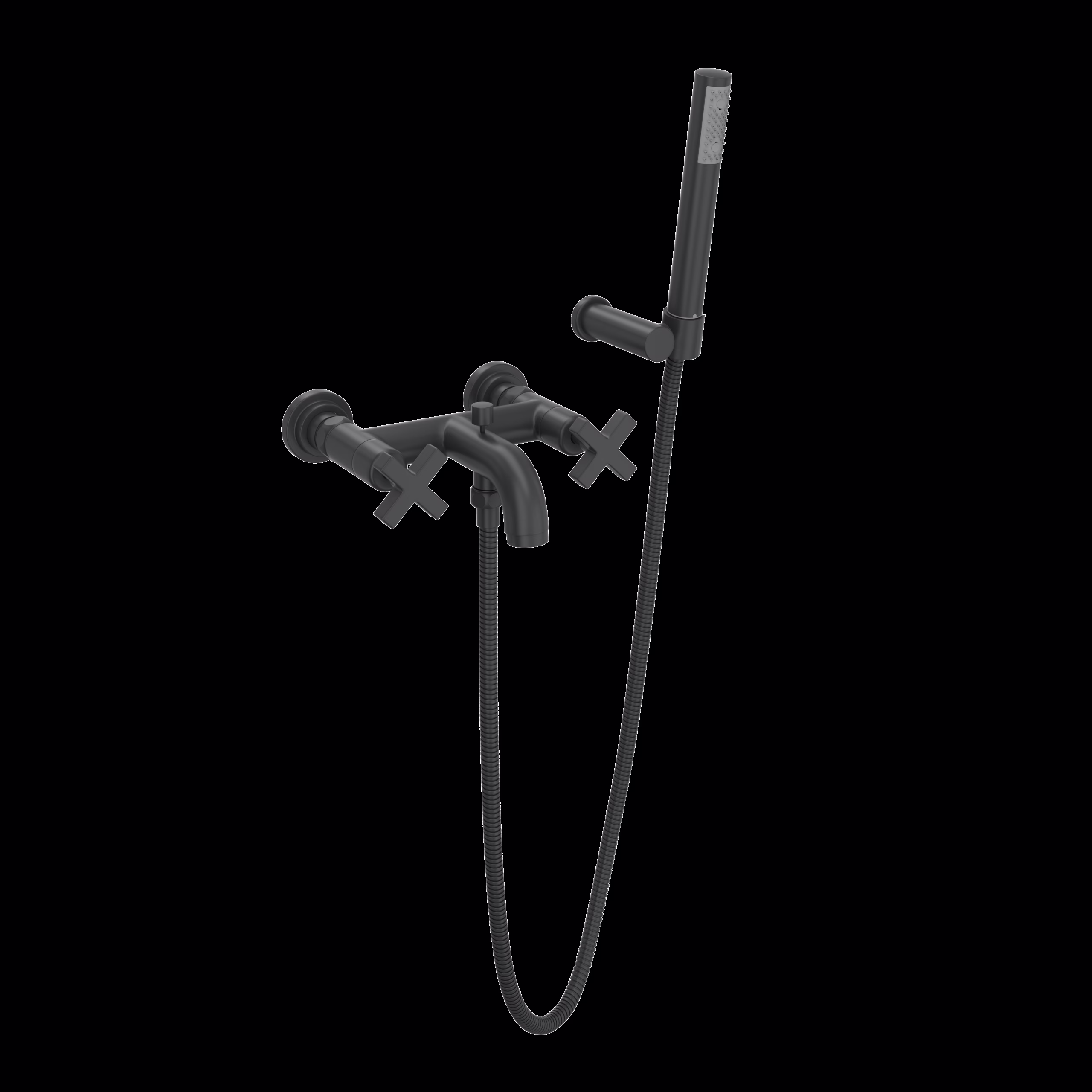 ROHL | Matte Black Lombardia® Exposed Wall Mount Tub Filler